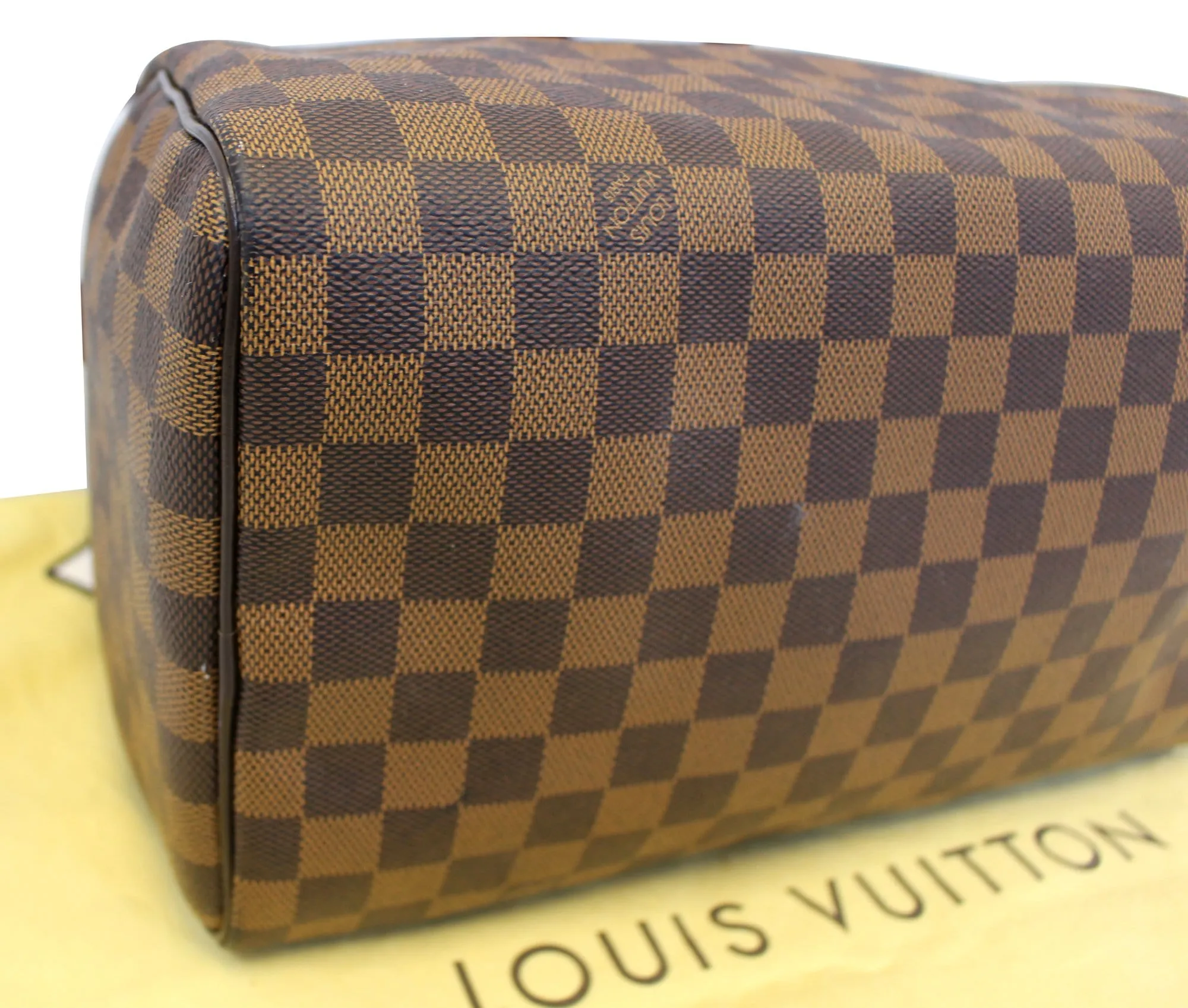 LOUIS VUITTON Damier Ebene Speedy 30 Brown Satchel Bag