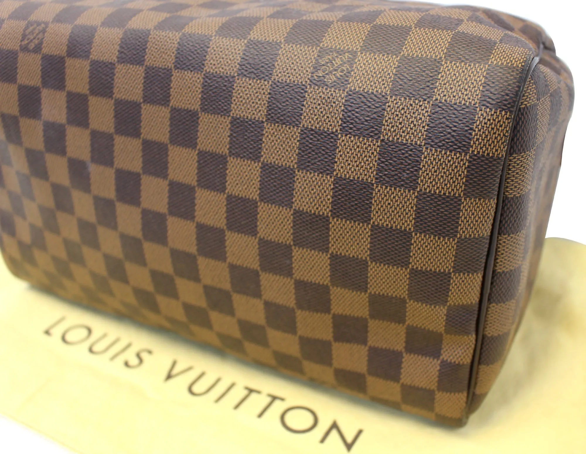 LOUIS VUITTON Damier Ebene Speedy 30 Brown Satchel Bag