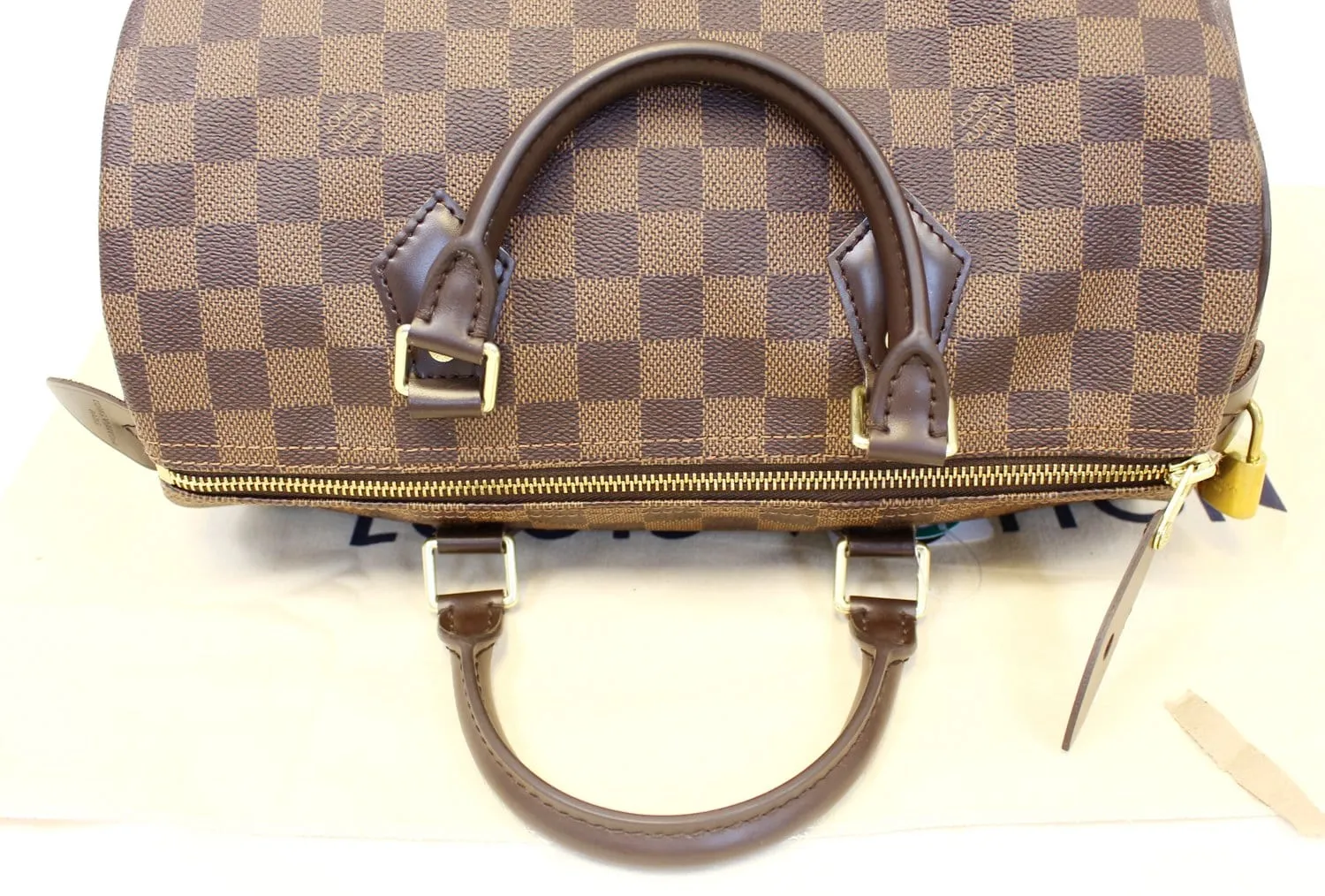 LOUIS VUITTON Damier Ebene Speedy 30 Satchel Bag