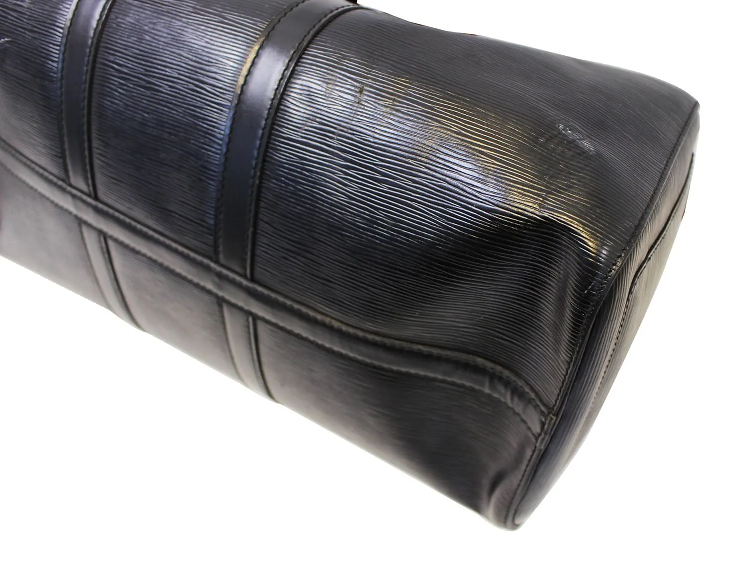 LOUIS VUITTON Epi Leather Black Keepall 45 Boston Satchel Bag
