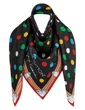 Louis Vuitton LV X YK Silk/Wool Monogram Dots 120cm Shawl