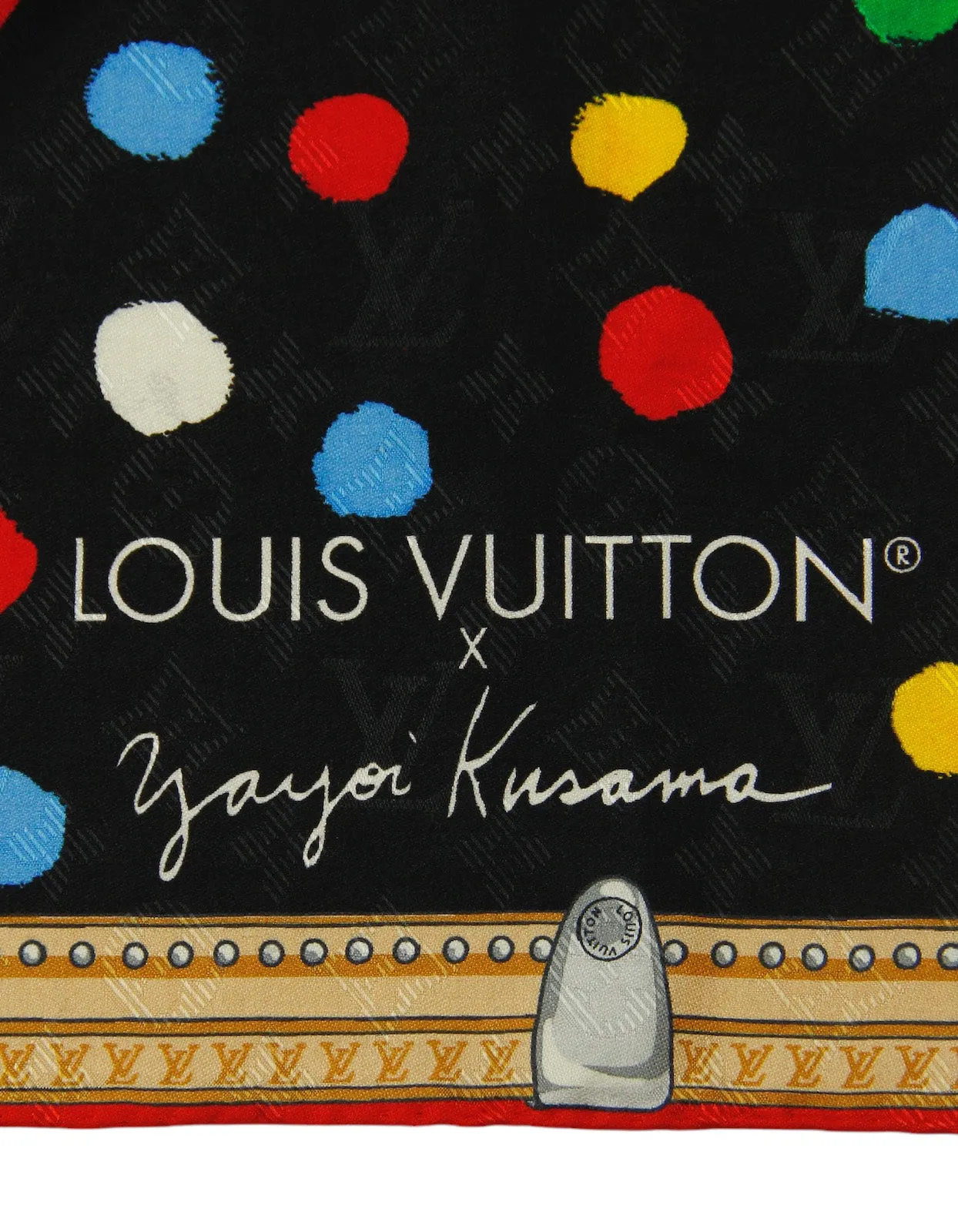 Louis Vuitton LV X YK Silk/Wool Monogram Dots 120cm Shawl