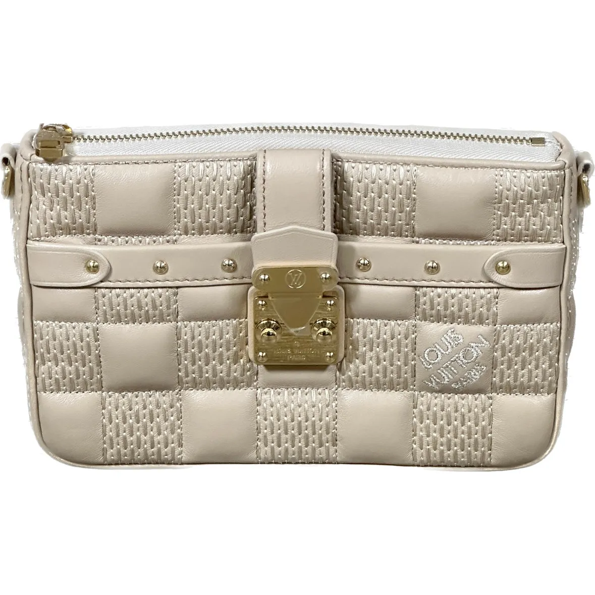 Louis Vuitton Quilted Lambskin Troca Pochette - Beige