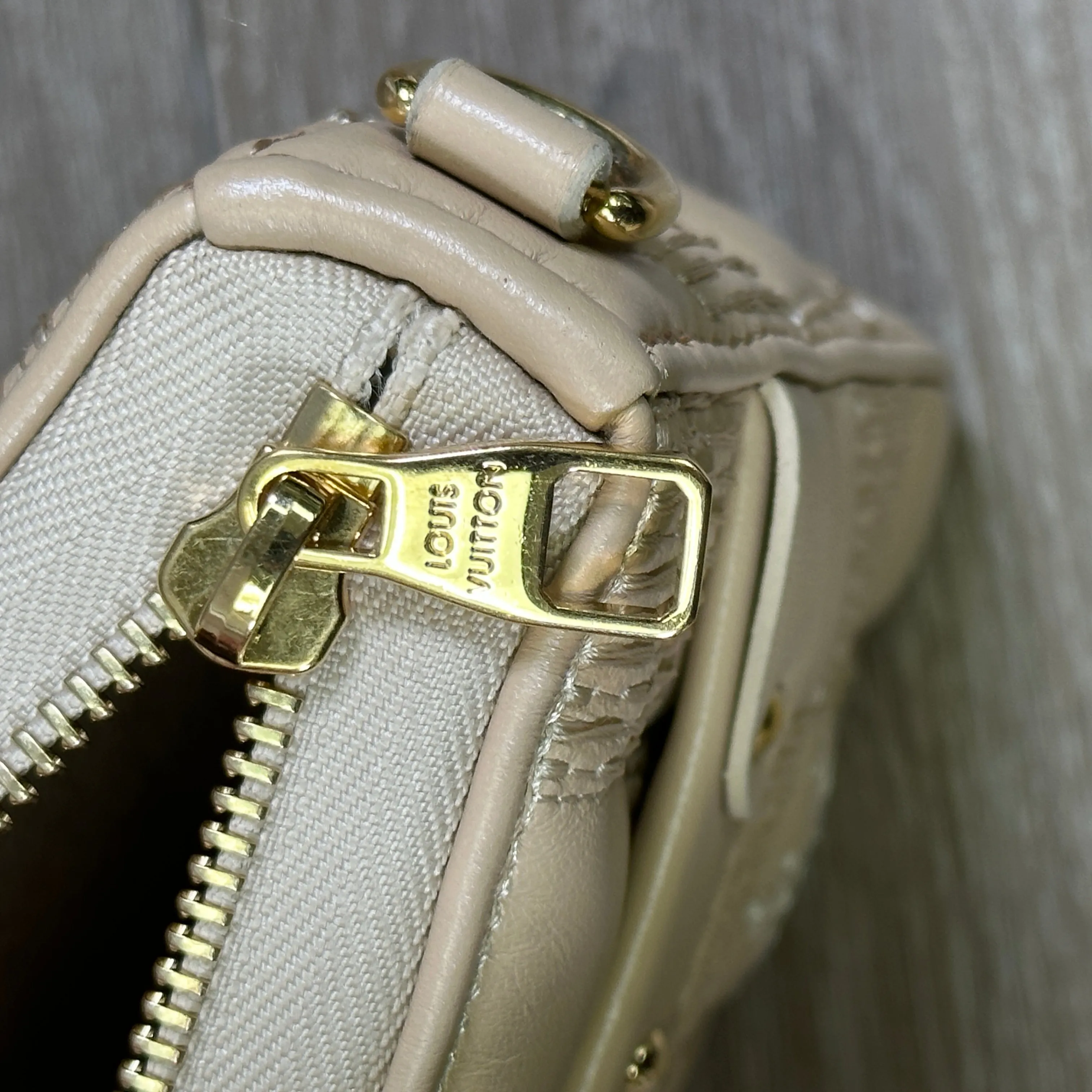 Louis Vuitton Quilted Lambskin Troca Pochette - Beige