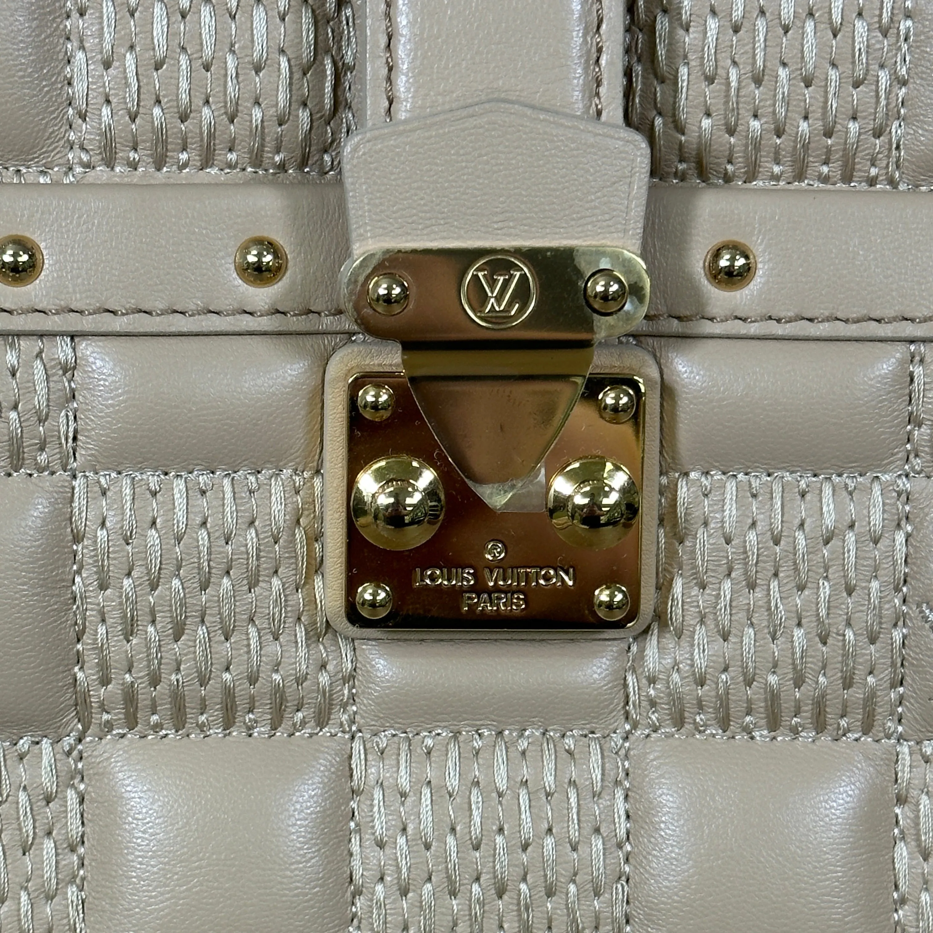 Louis Vuitton Quilted Lambskin Troca Pochette - Beige