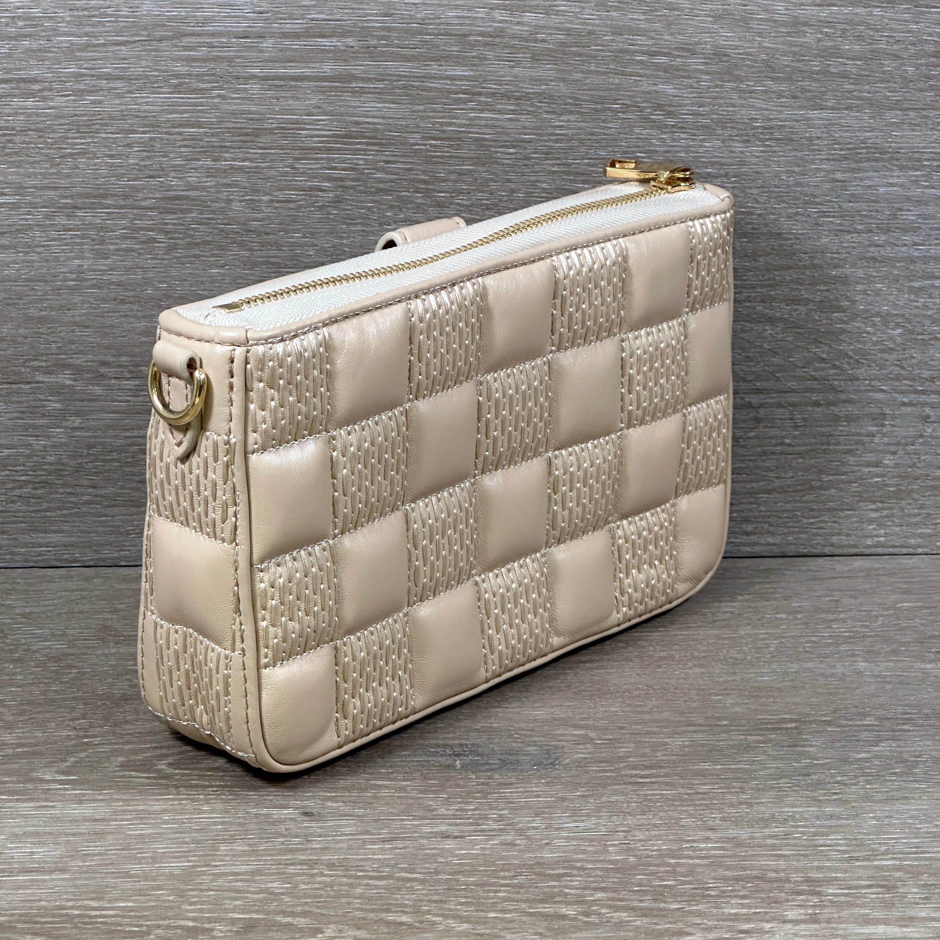 Louis Vuitton Quilted Lambskin Troca Pochette - Beige