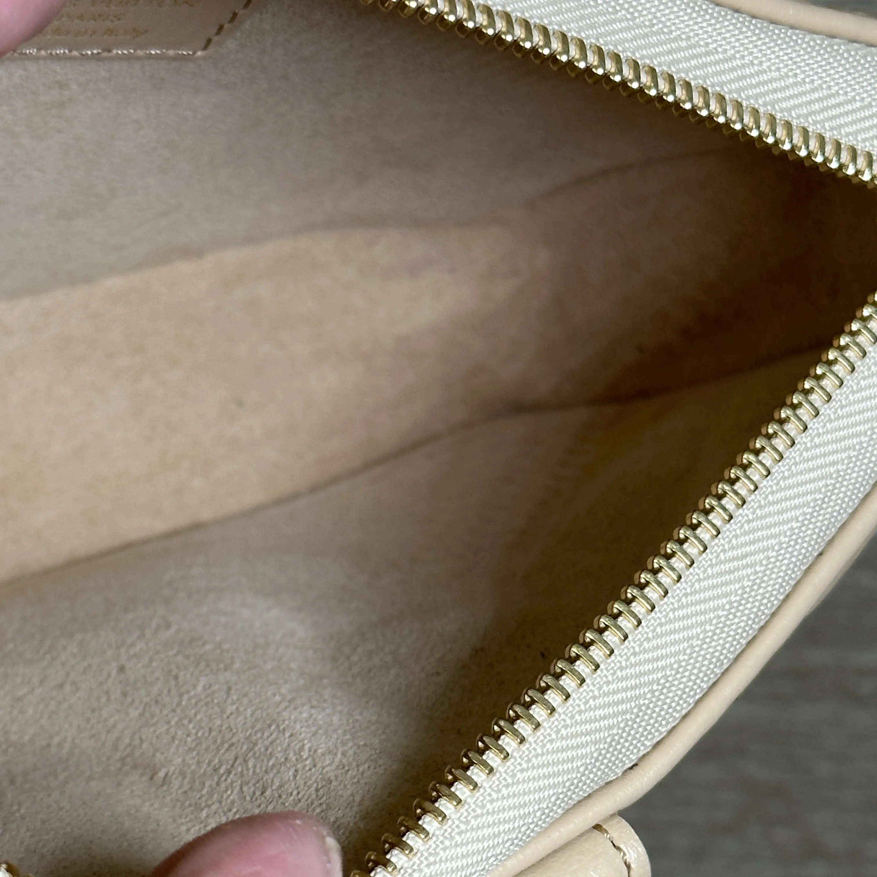 Louis Vuitton Quilted Lambskin Troca Pochette - Beige