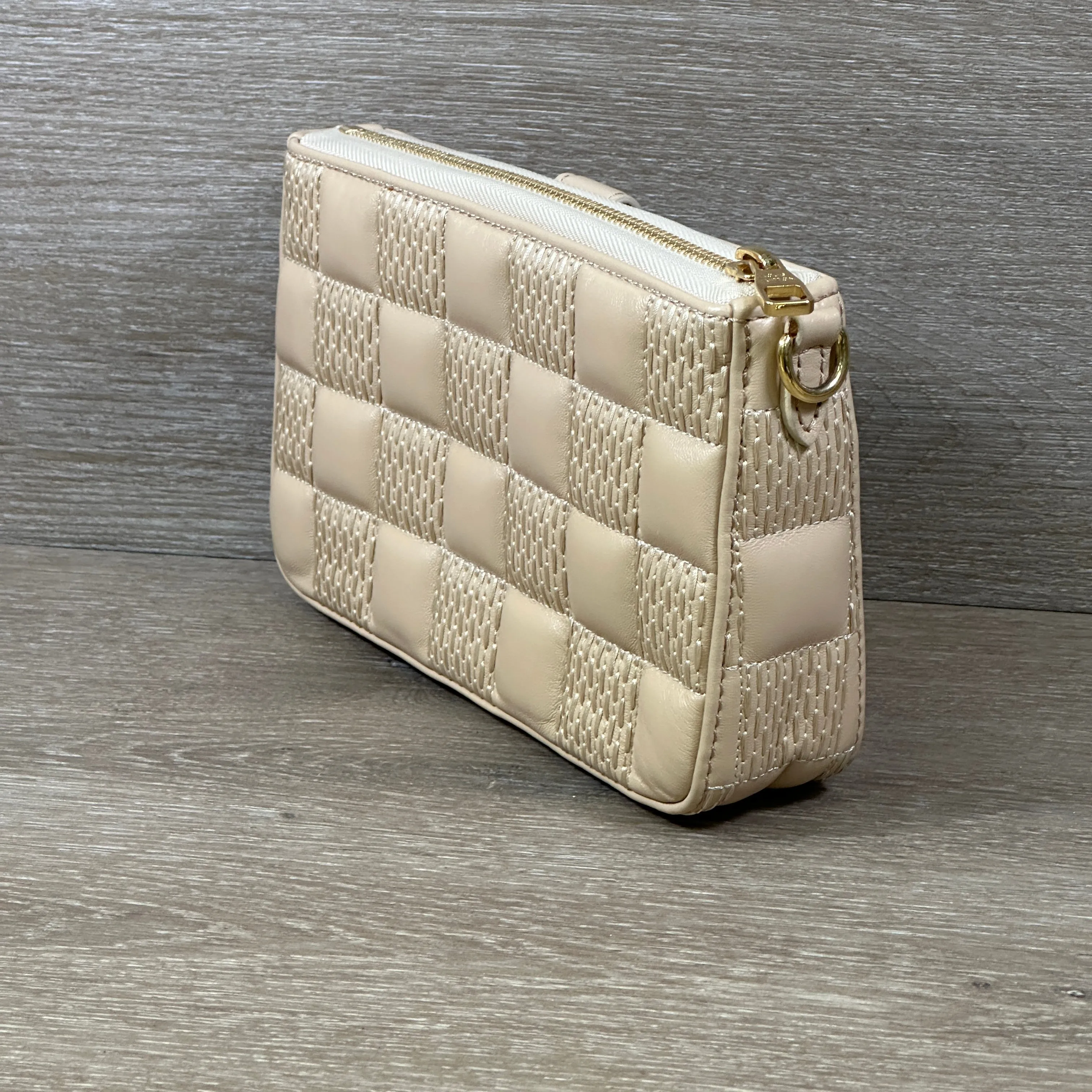 Louis Vuitton Quilted Lambskin Troca Pochette - Beige