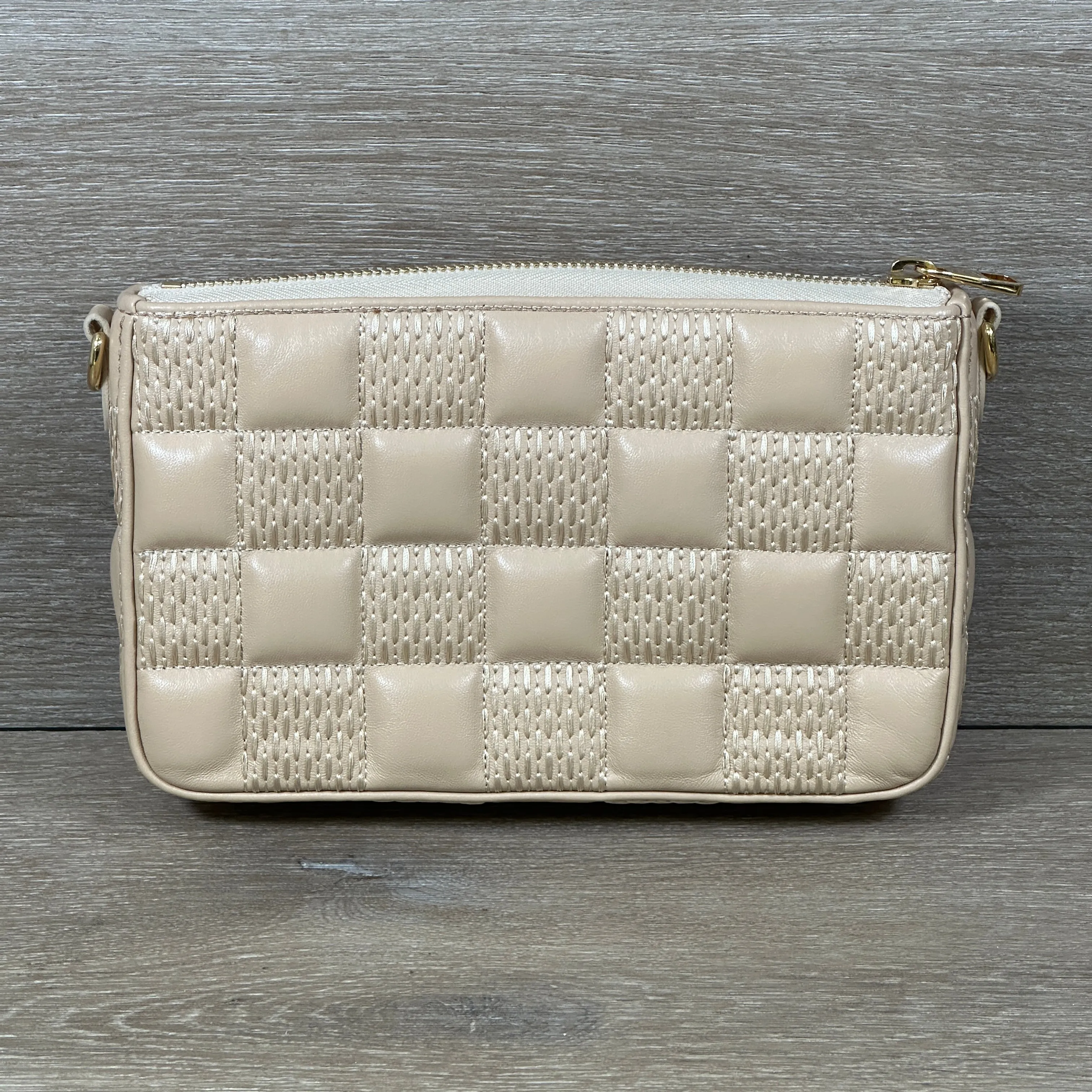 Louis Vuitton Quilted Lambskin Troca Pochette - Beige