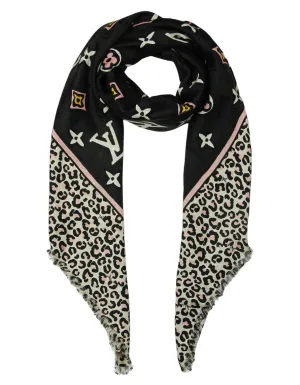 Louis Vuitton Silk/Wool Monogram Leopard Wild At Heart Shawl Scarf
