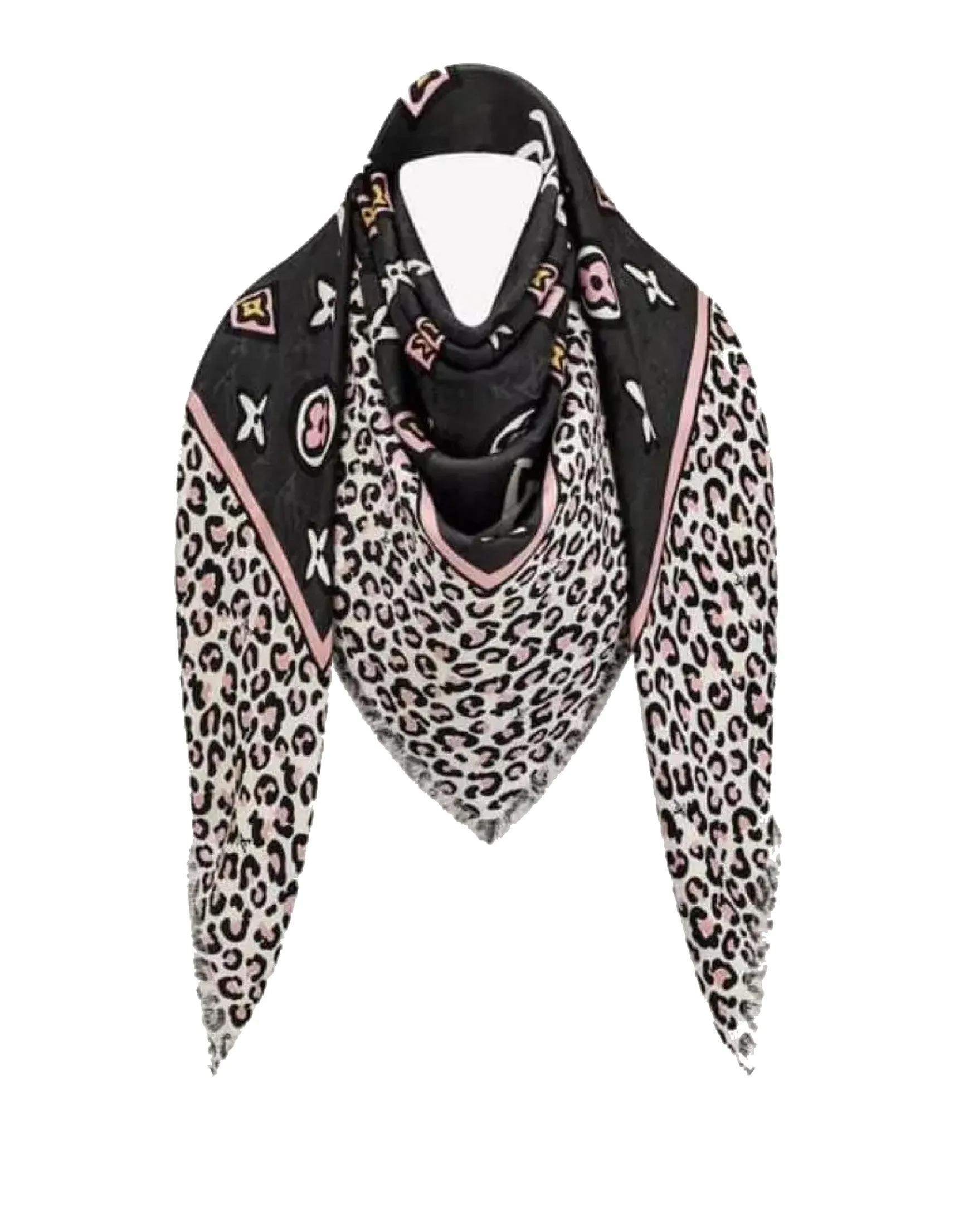 Louis Vuitton Silk/Wool Monogram Leopard Wild At Heart Shawl Scarf