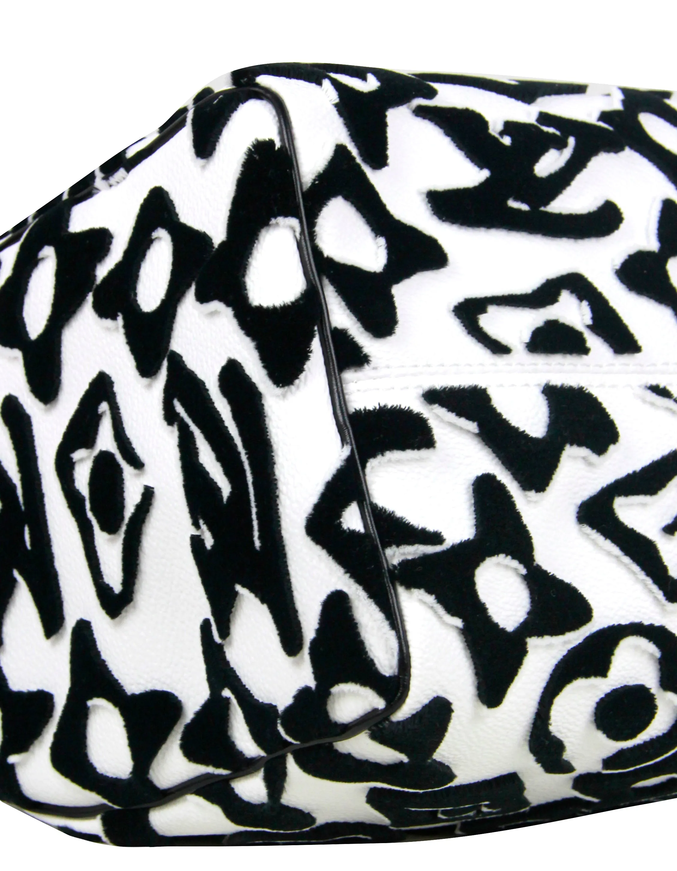 Louis Vuitton White/Black Urs Fischer Tufted Monogram Speedy Bandouliere 25
