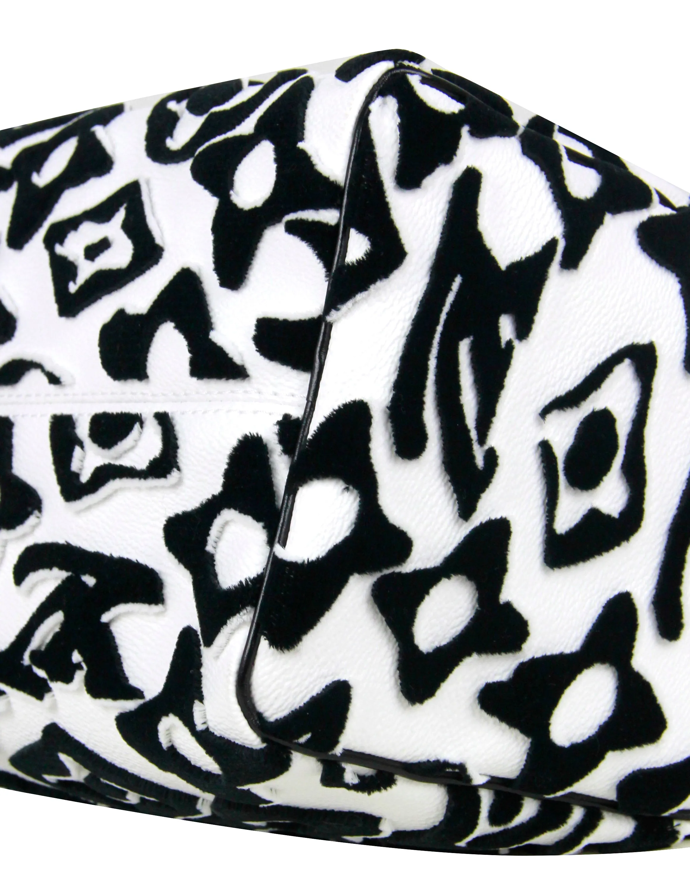 Louis Vuitton White/Black Urs Fischer Tufted Monogram Speedy Bandouliere 25