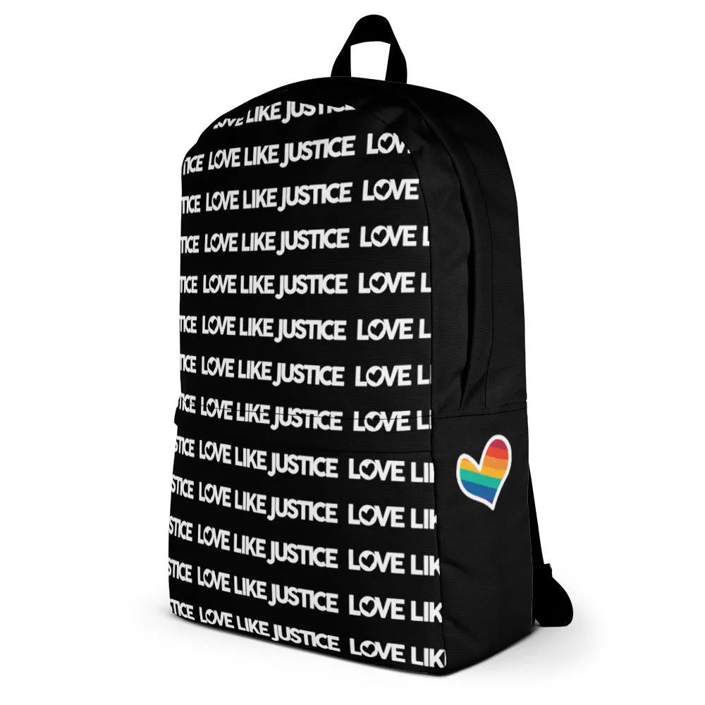 Love Like Justice Black Backpack