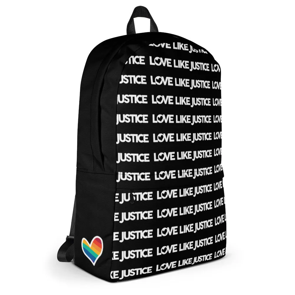 Love Like Justice Black Backpack