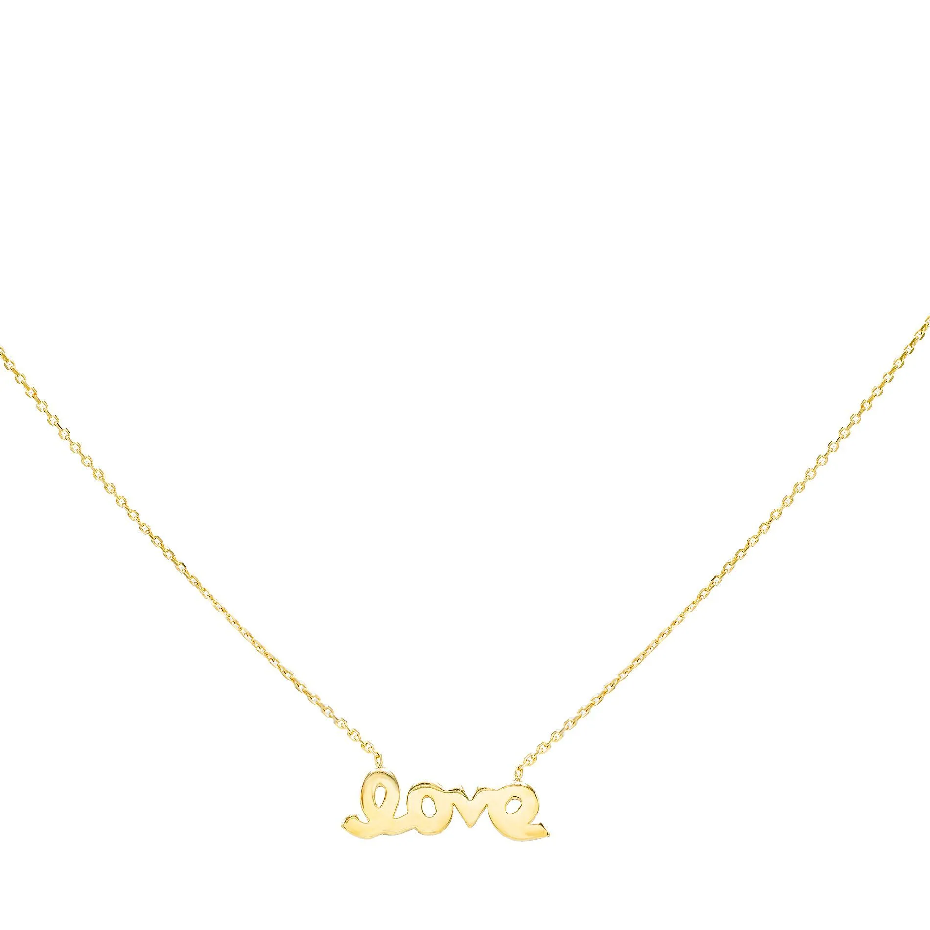 Love Script Necklace 14K