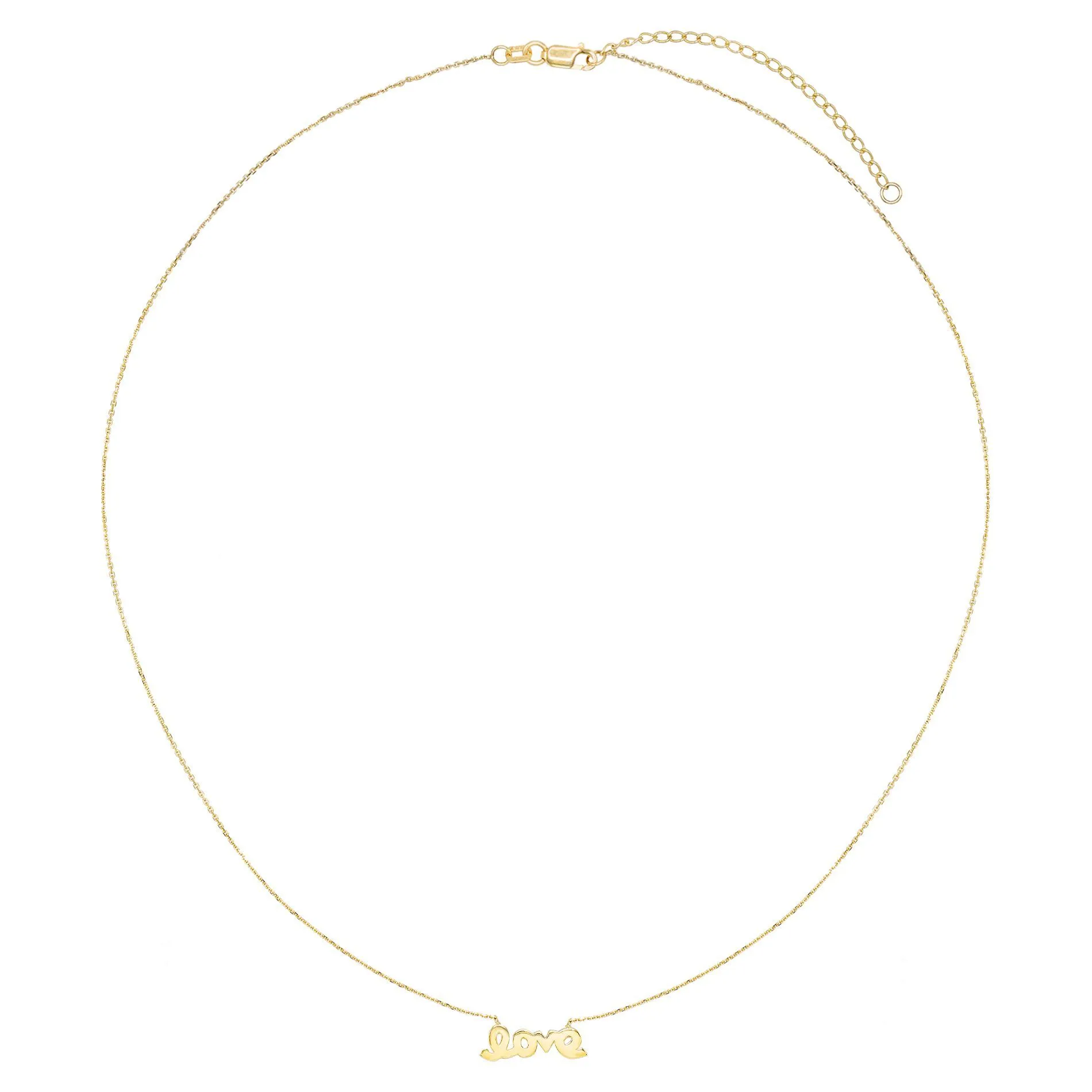 Love Script Necklace 14K