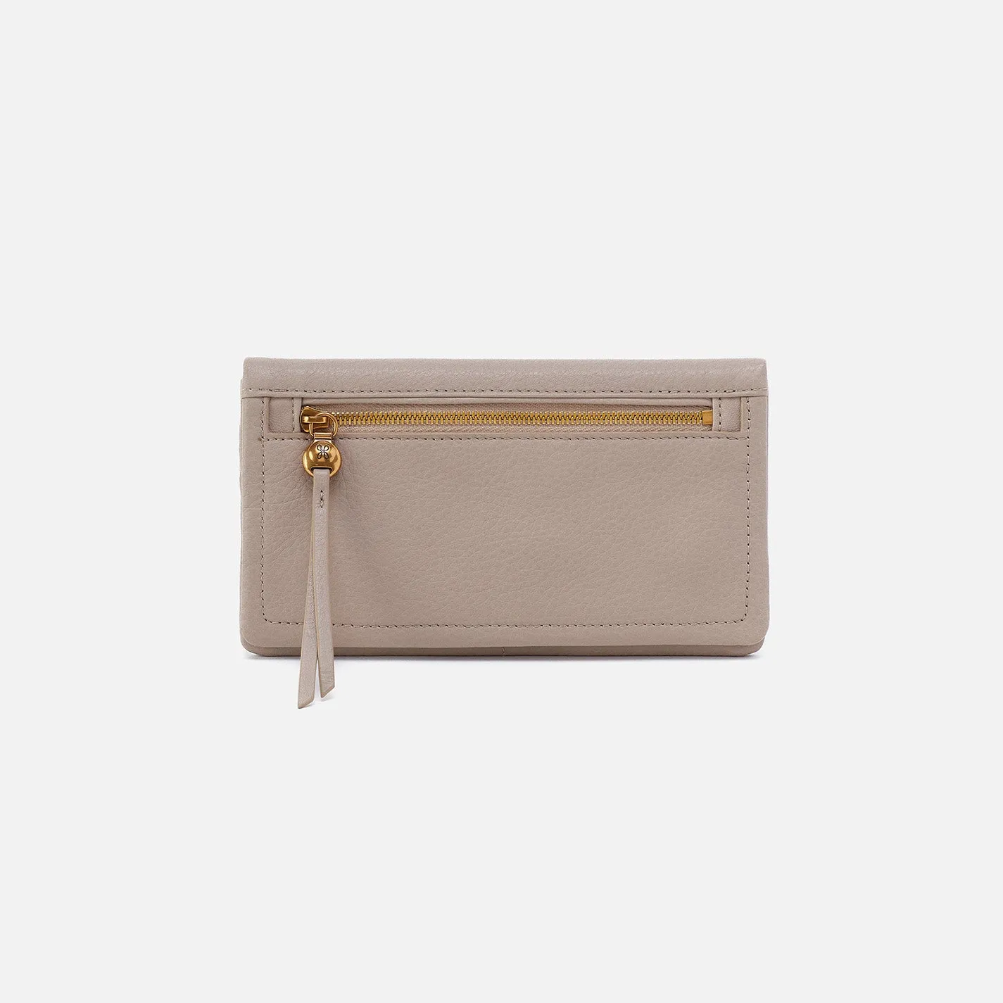 Lumen Continental Wallet In Pebbled Leather - Taupe