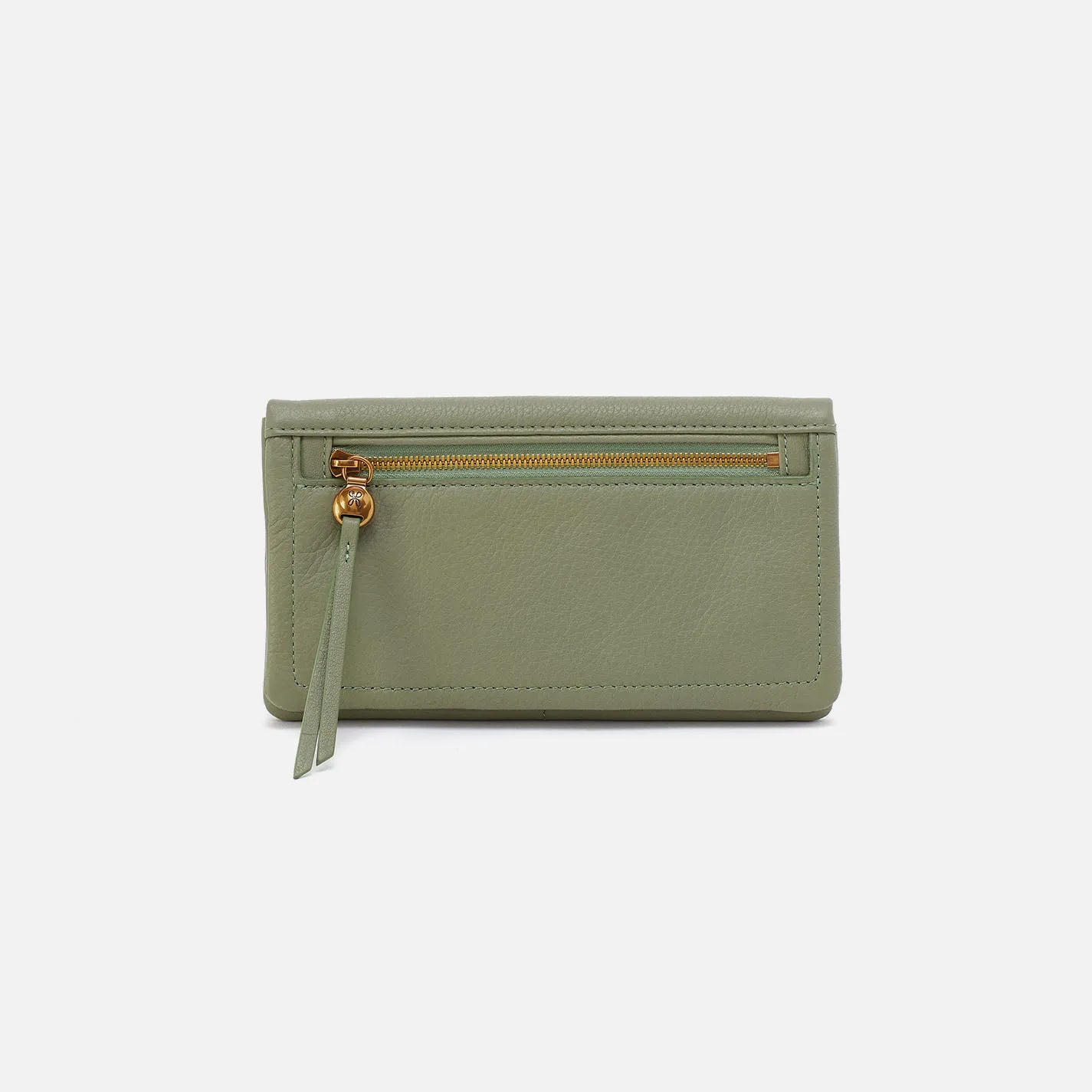 Lumen Continental Wallet In Pebbled Leather - Watercress