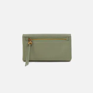 Lumen Continental Wallet In Pebbled Leather - Watercress