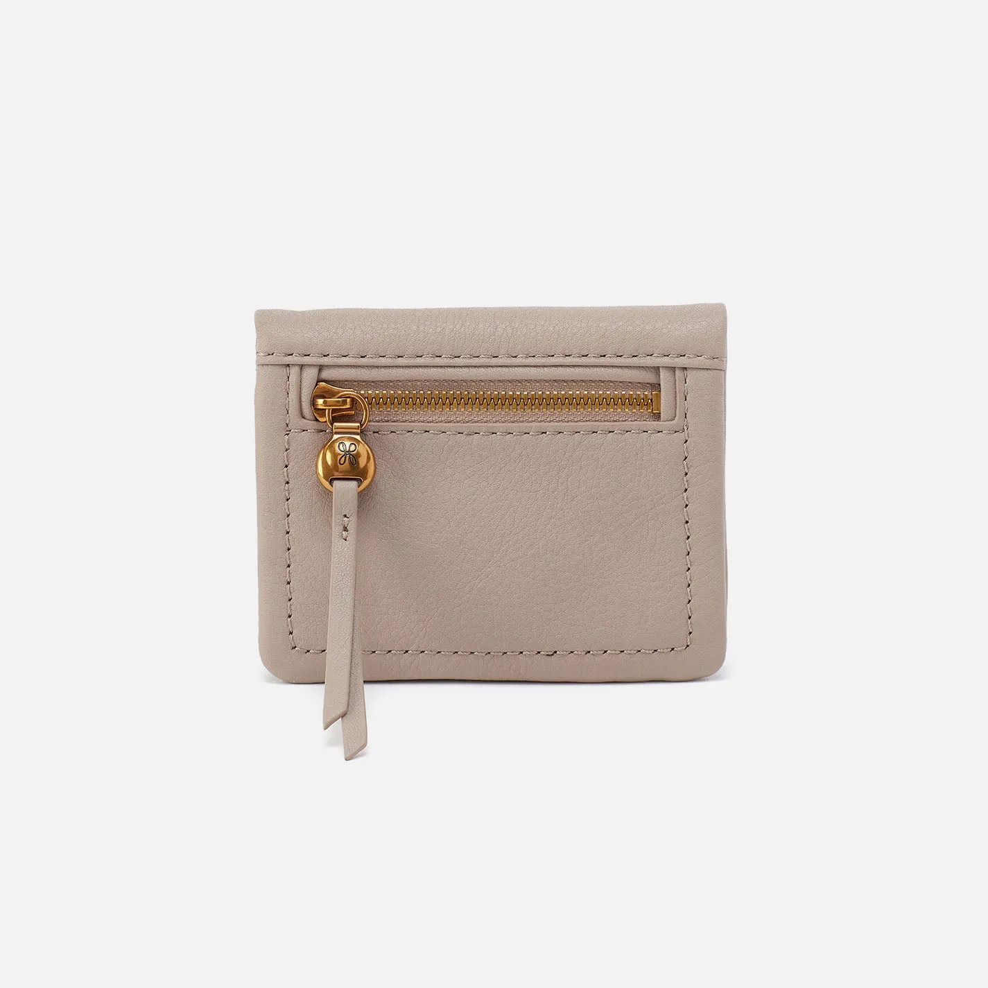 Lumen Mini Wallet In Pebbled Leather - Taupe