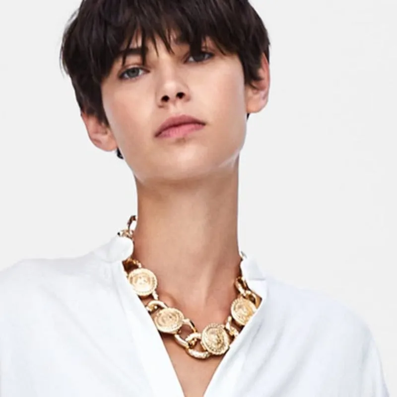 Luxury 14Kt Gold Necklace Women Wedding Party Jewelry