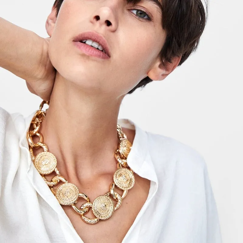 Luxury 14Kt Gold Necklace Women Wedding Party Jewelry