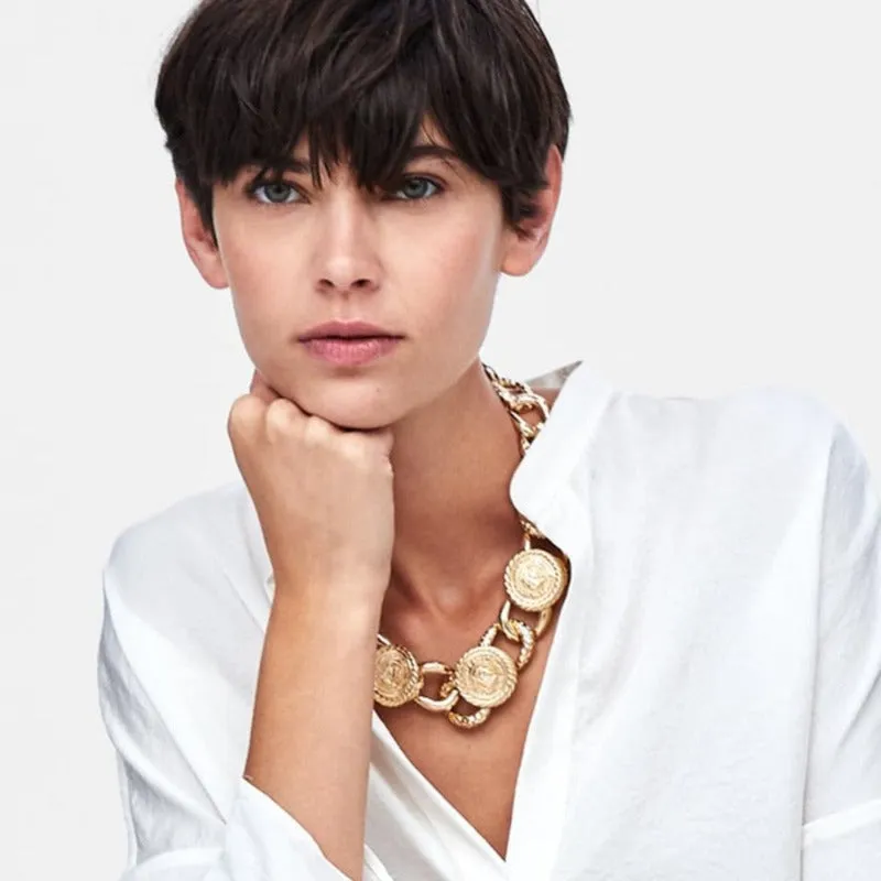Luxury 14Kt Gold Necklace Women Wedding Party Jewelry