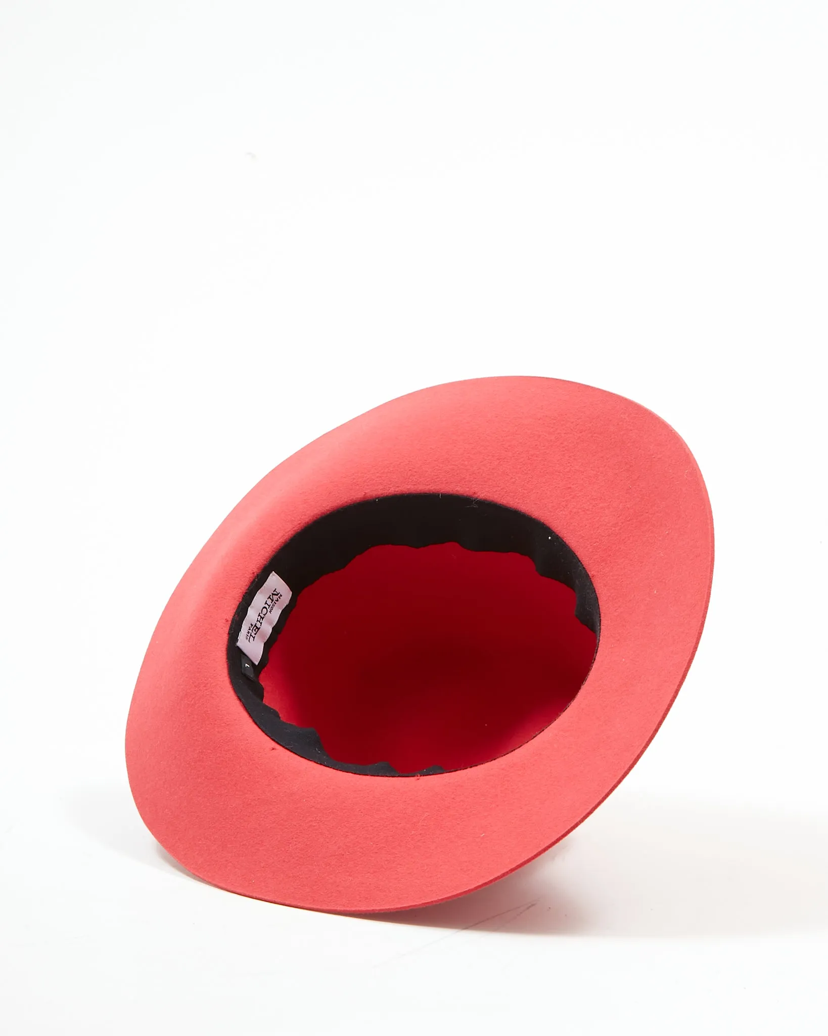 Maison Michel Red Felt Virginie Fedora Hat - L