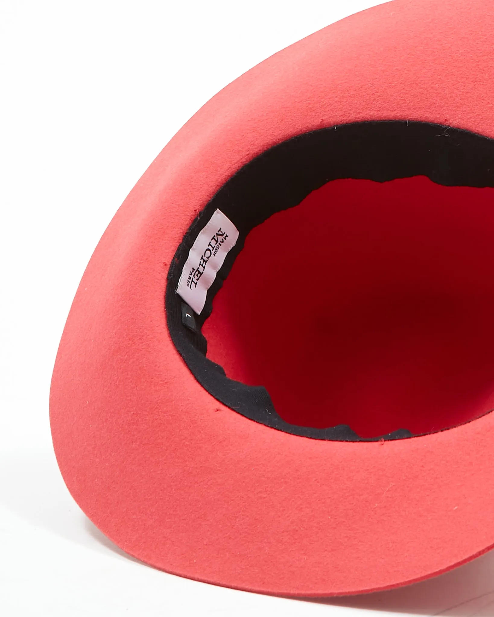 Maison Michel Red Felt Virginie Fedora Hat - L