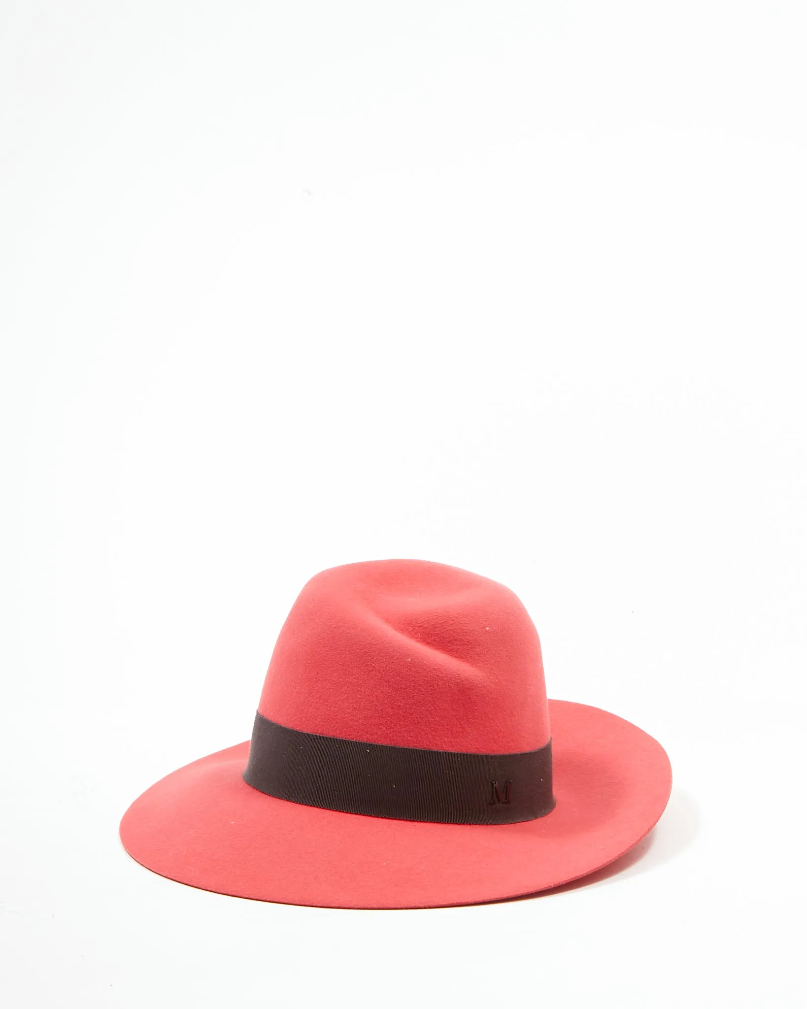 Maison Michel Red Felt Virginie Fedora Hat - L