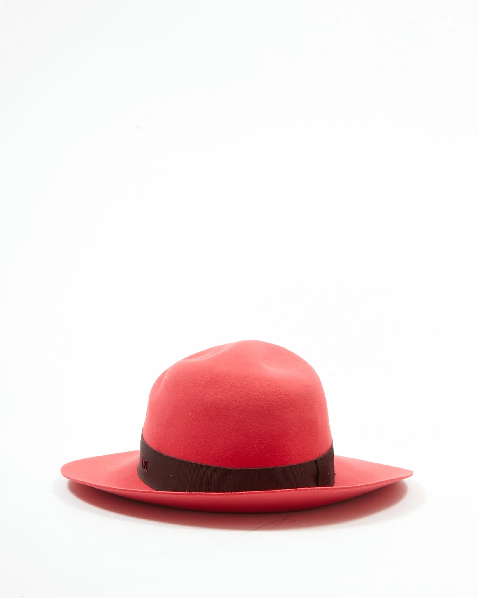Maison Michel Red Felt Virginie Fedora Hat - L