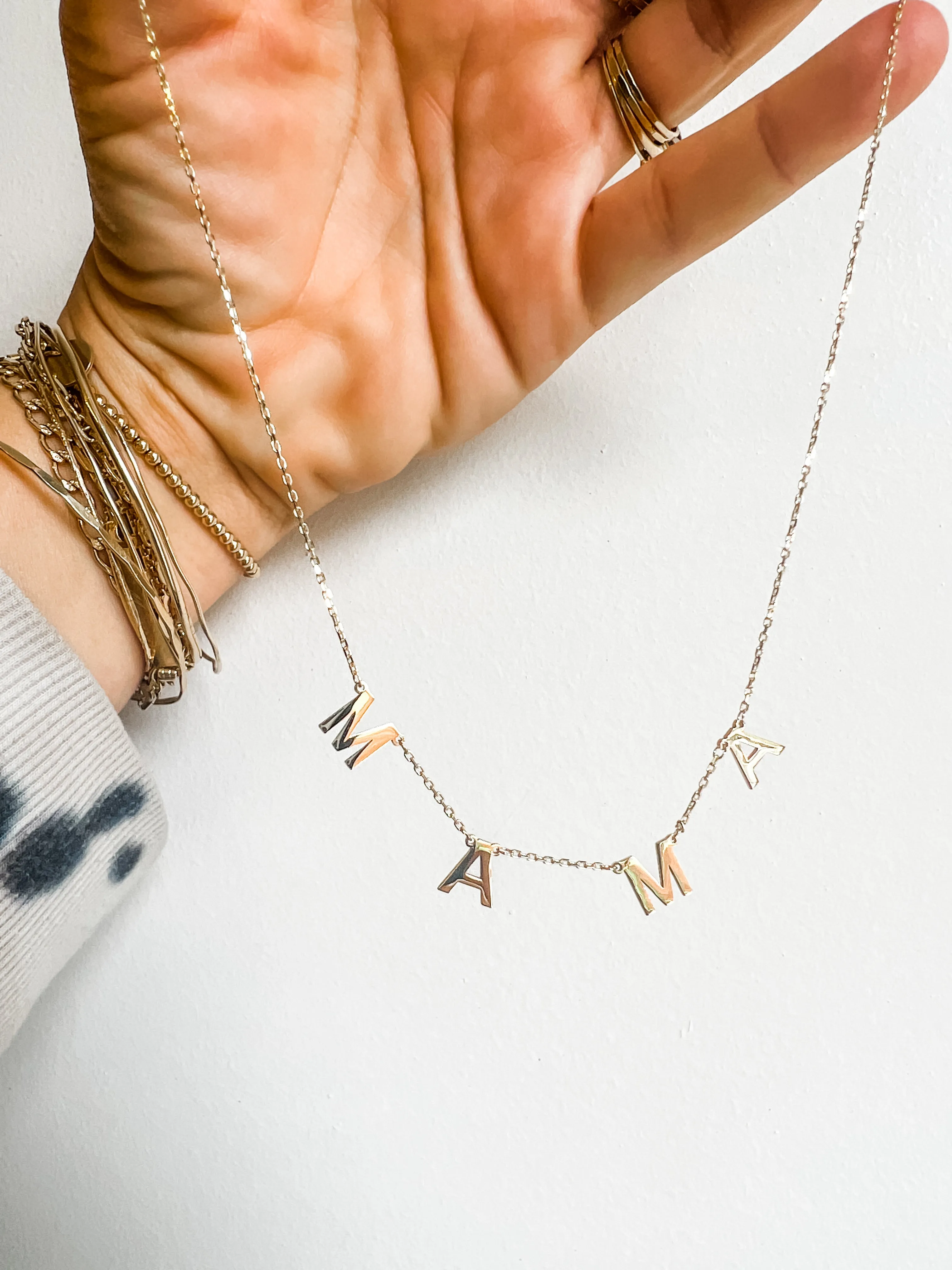 MAMA NECKLACE solid gold