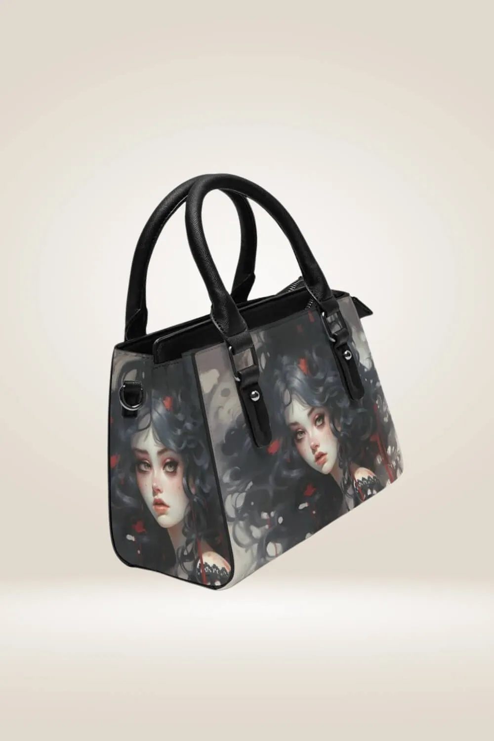 Manga Girl Black Satchel Bag