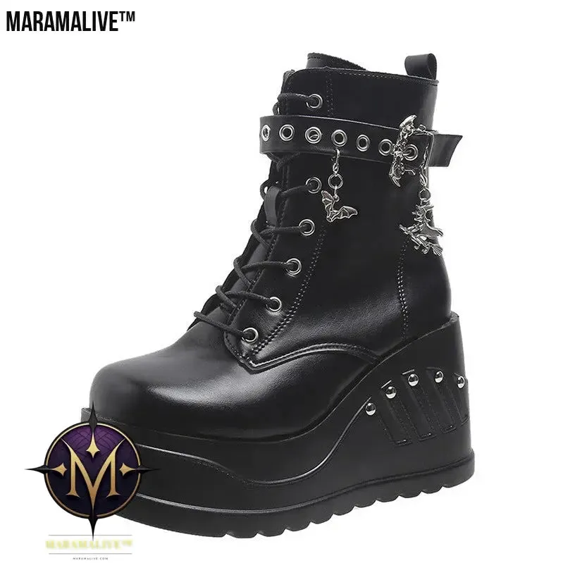 MaramaliveTM Punk Ankle Boots: Gothic Short Women's Shoes