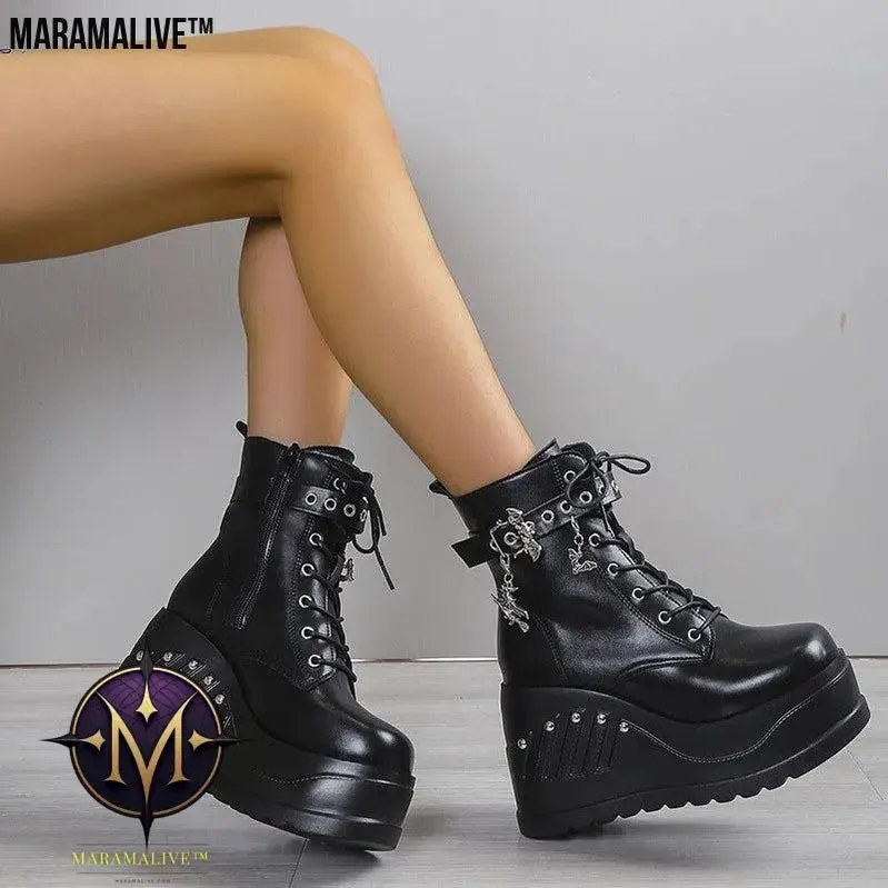 MaramaliveTM Punk Ankle Boots: Gothic Short Women's Shoes