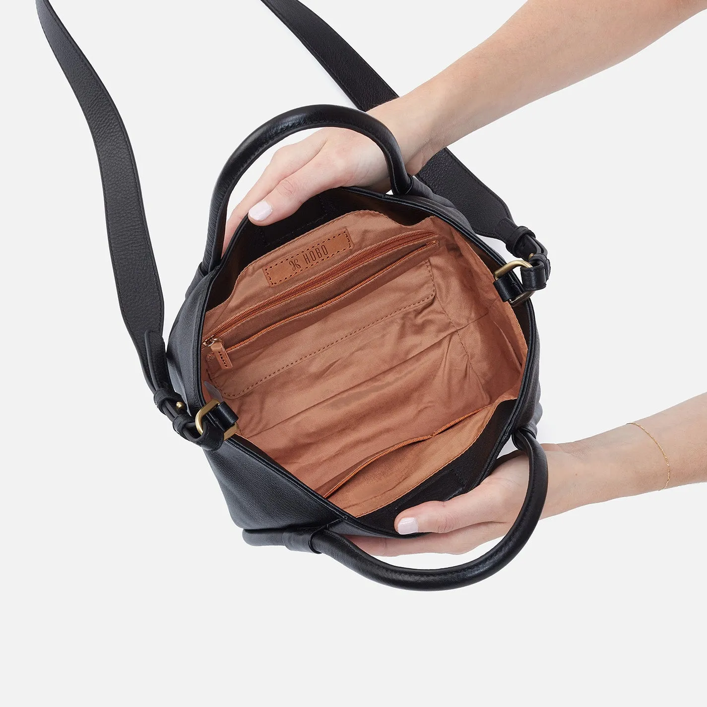 Margot Satchel In Pebbled Leather - Black