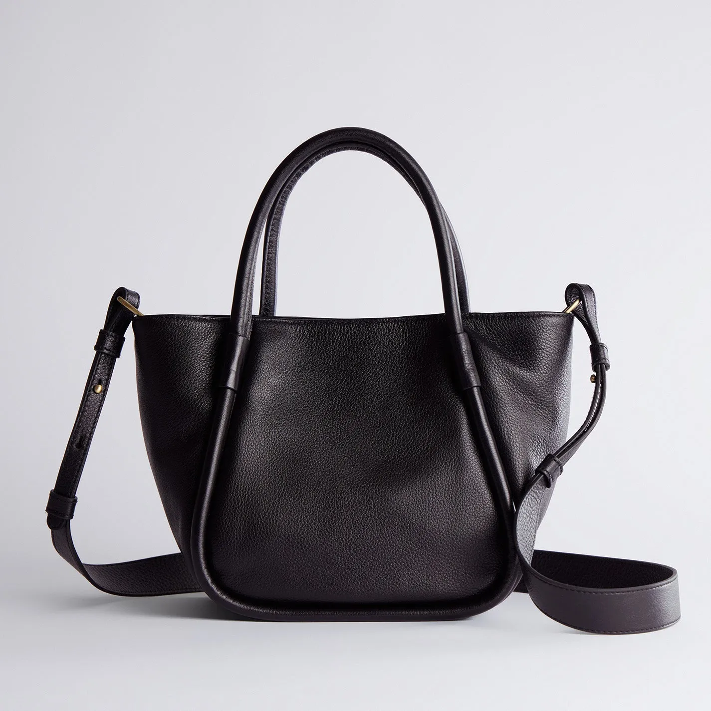 Margot Satchel In Pebbled Leather - Black