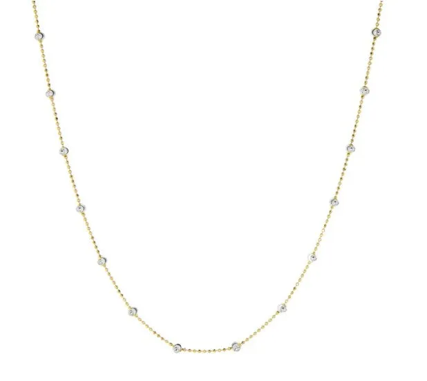 Marlyn Schiff Sterling Silver Gold Plated Beaded Necklace