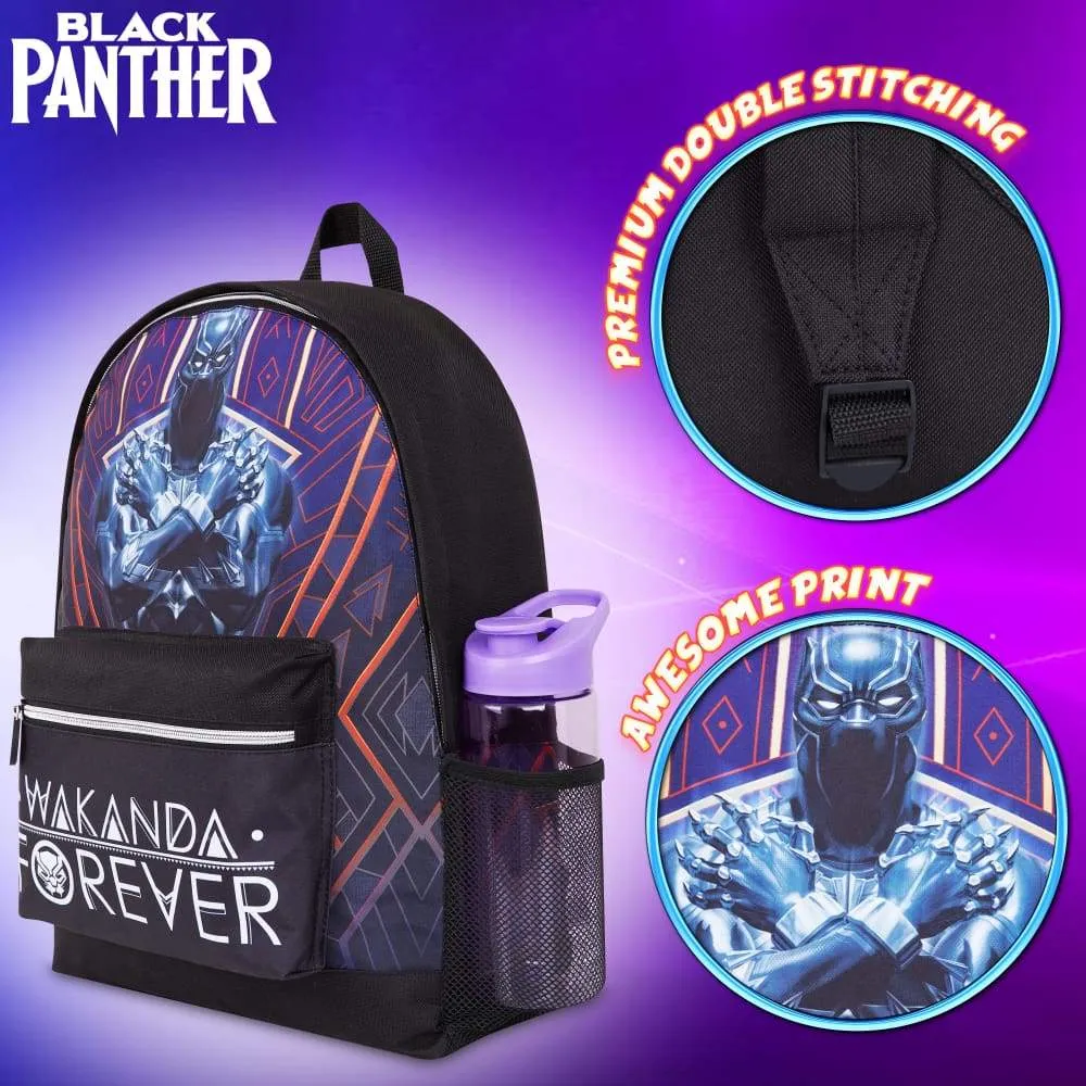 Marvel Black Panther Kids Backpack, Boys Rucksack For School, Travel, Sports