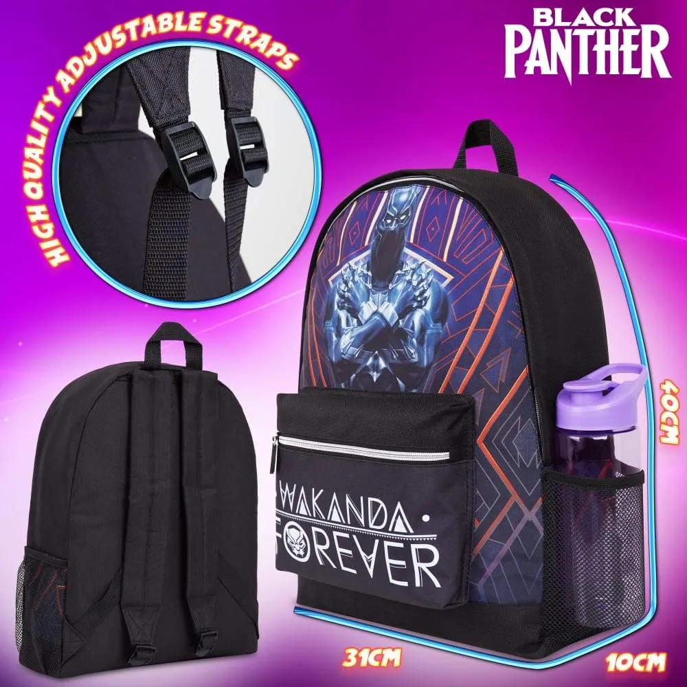 Marvel Black Panther Kids Backpack, Boys Rucksack For School, Travel, Sports