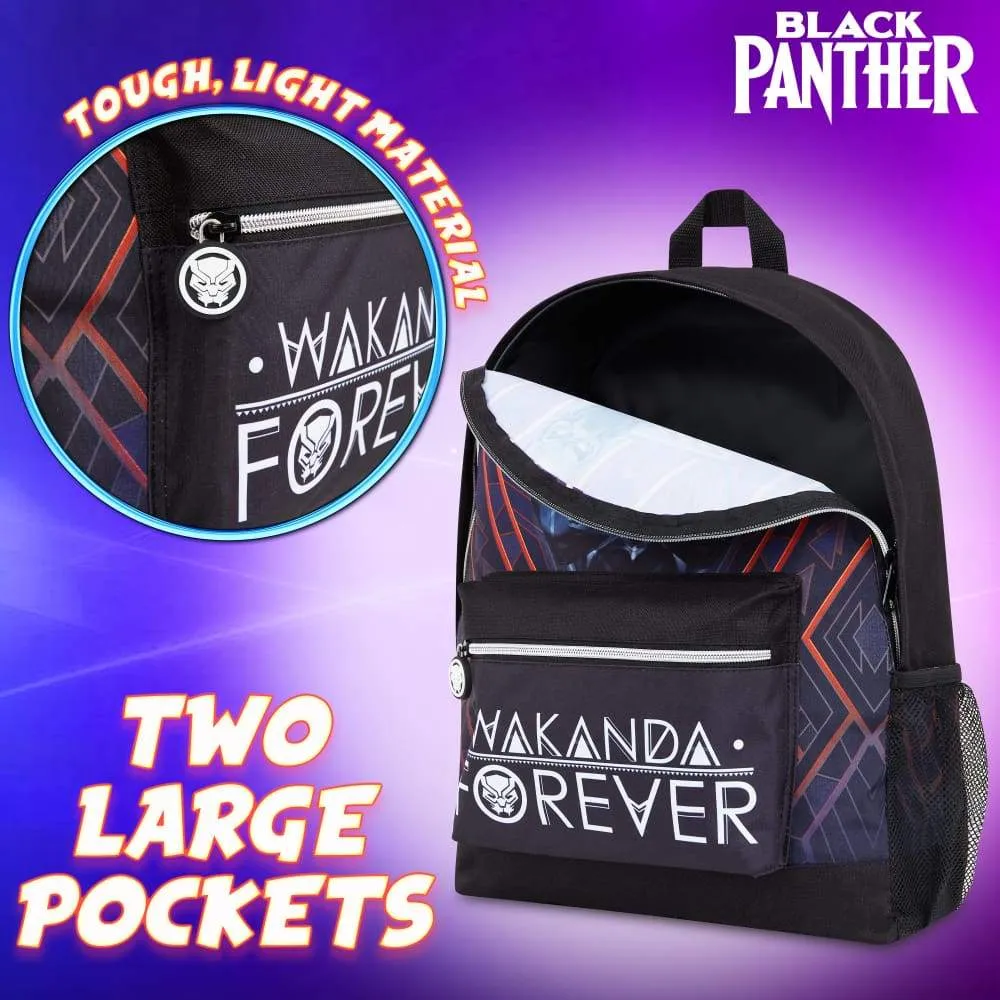 Marvel Black Panther Kids Backpack, Boys Rucksack For School, Travel, Sports