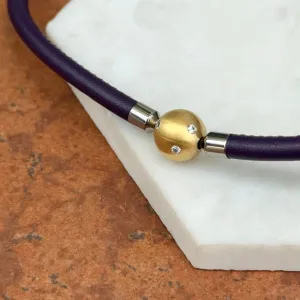 Matte Gold Plated Stainless Steel 12mm Gypsy Set CZ Ball Swap Pendant