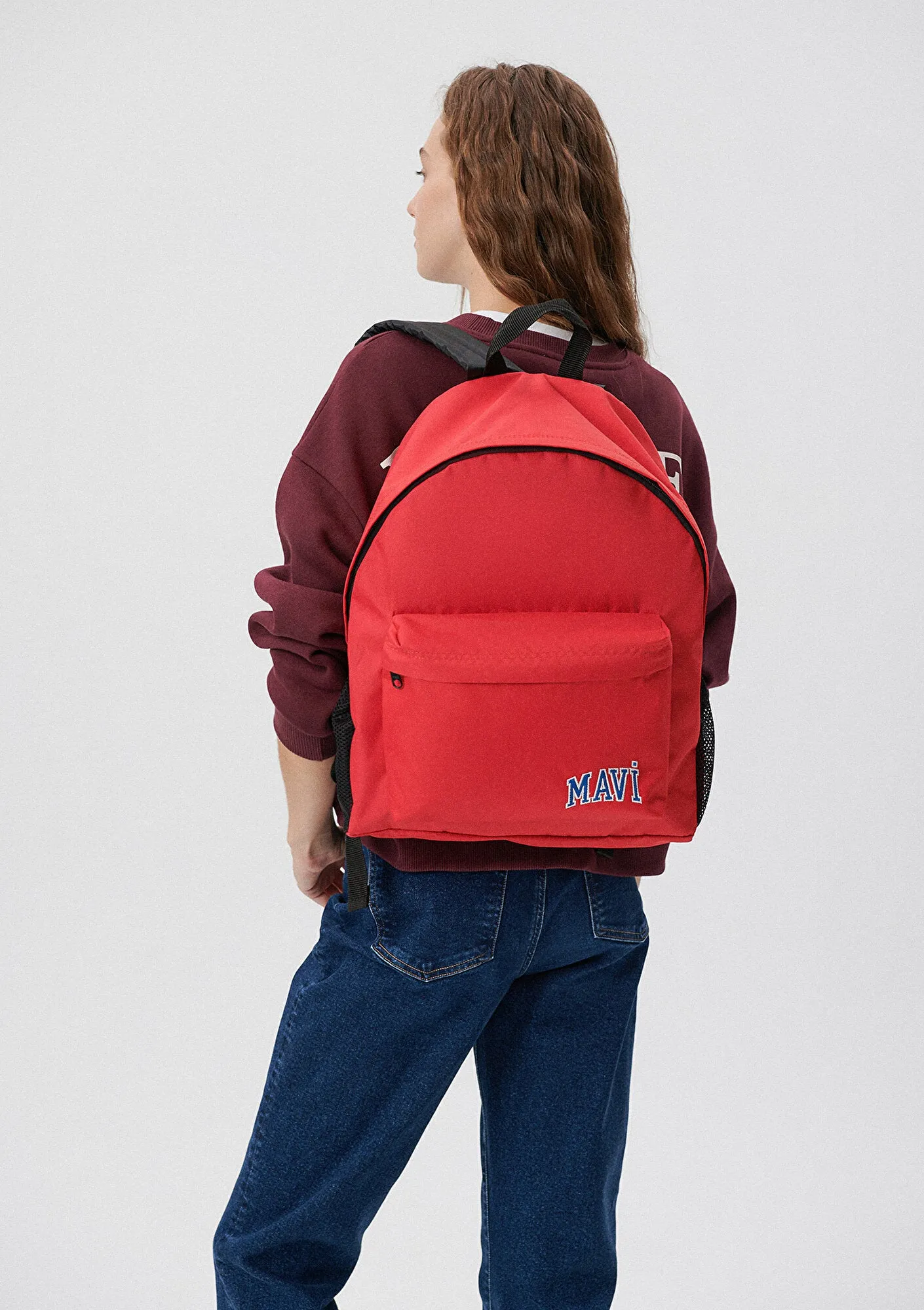Mavi Logo Printed Red Backpack