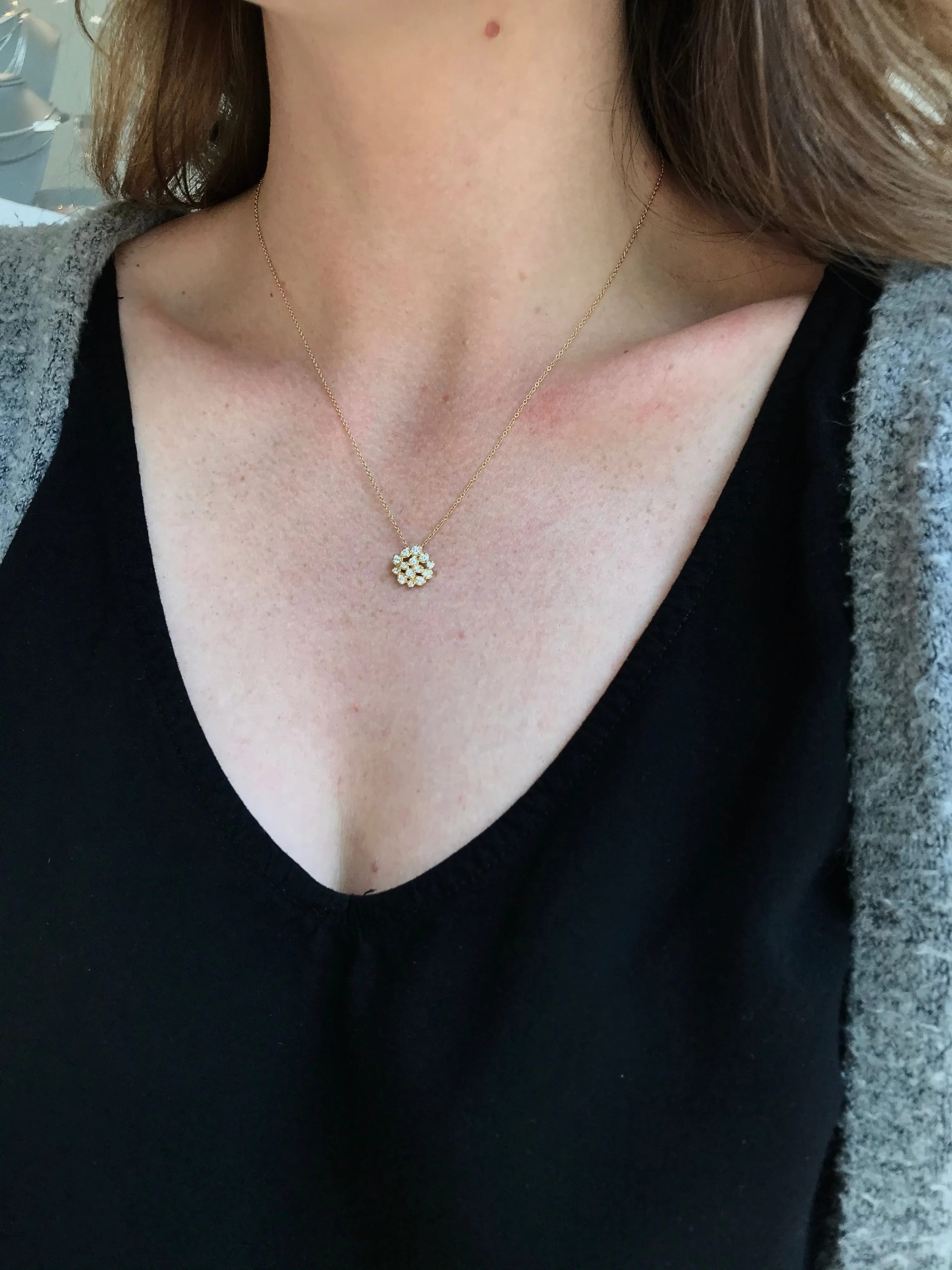 Medium Diamond Cluster Necklace