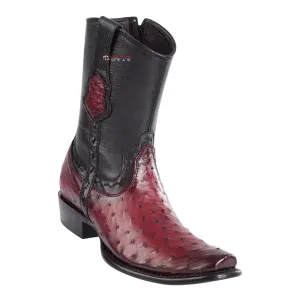 Men's Wild West Ostrich Ankle Boots Dubai Toe