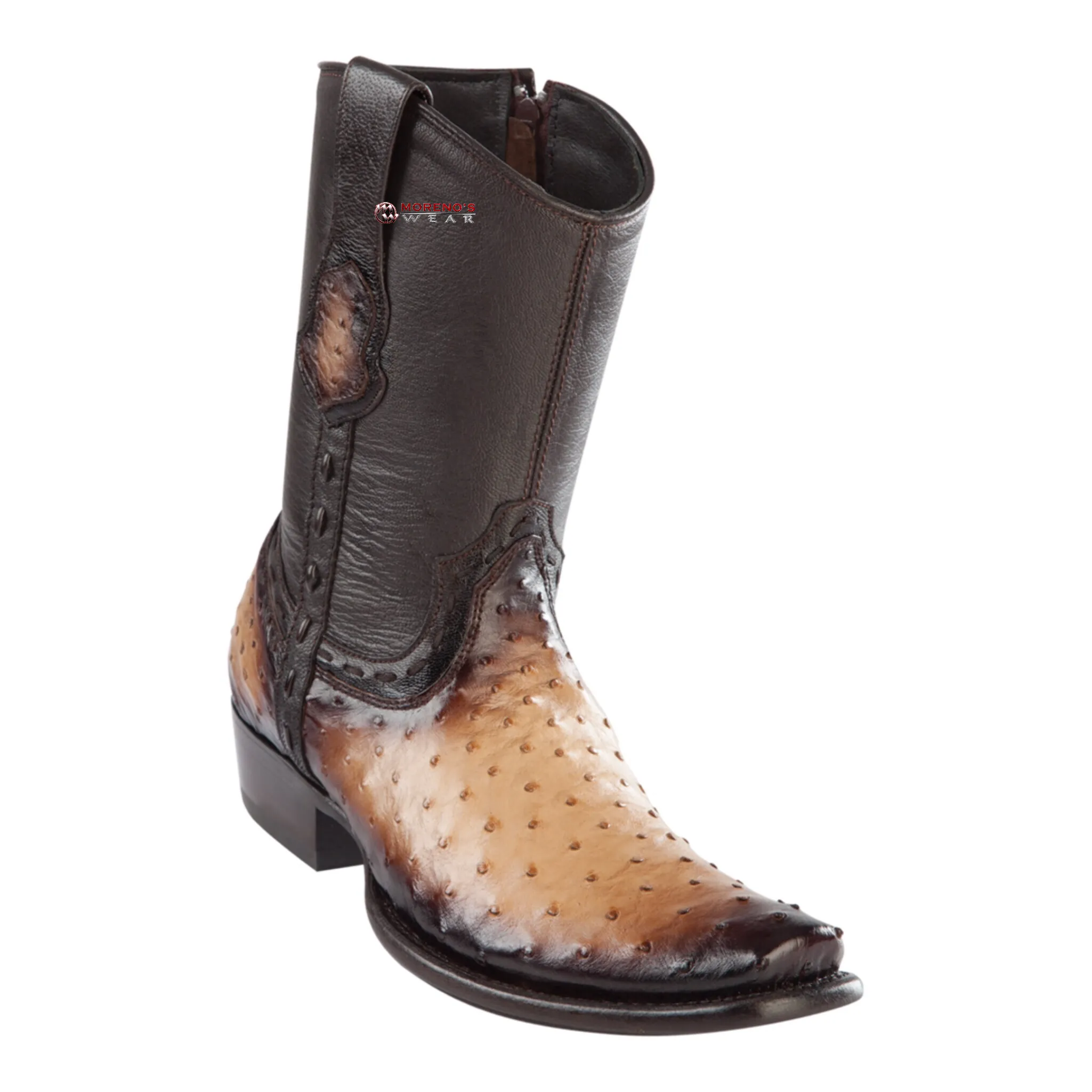 Men's Wild West Ostrich Ankle Boots Dubai Toe