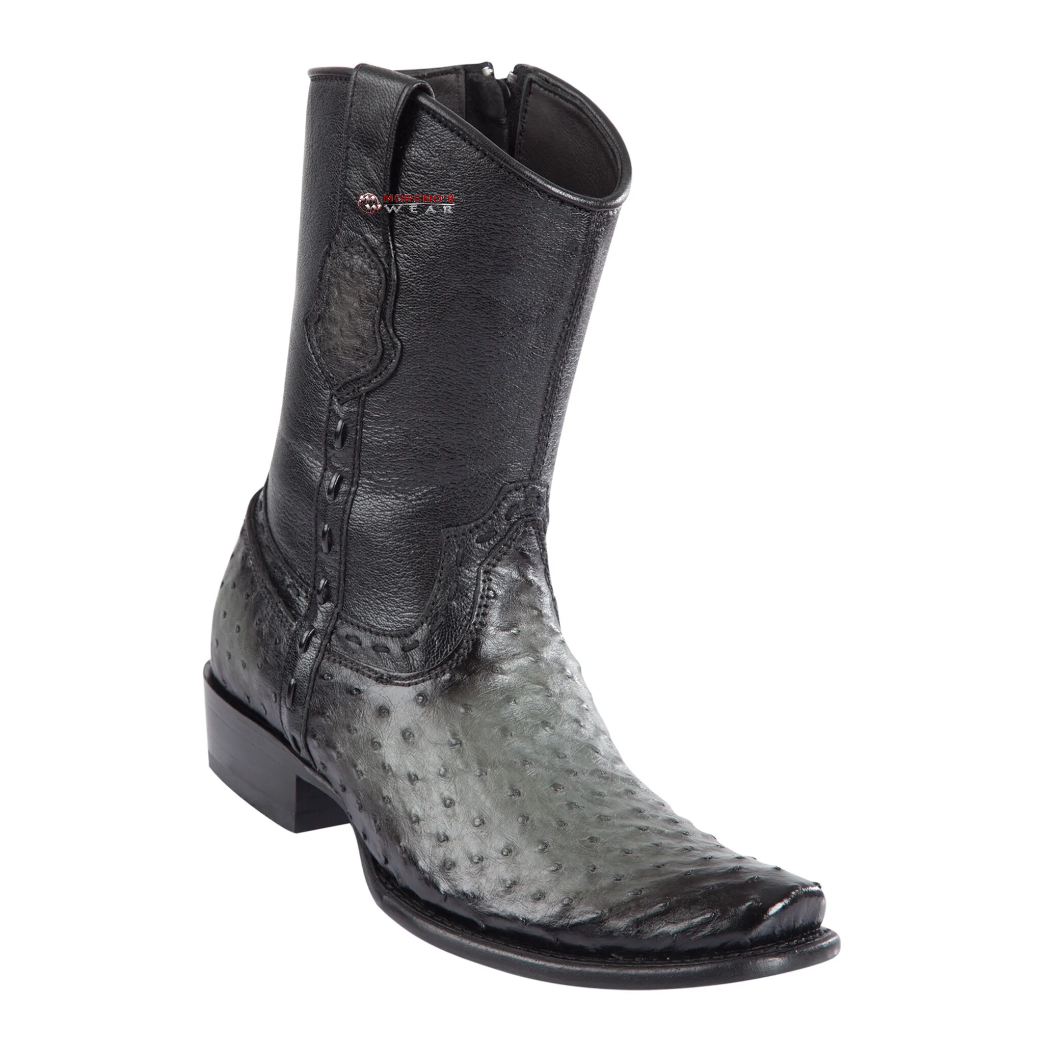 Men's Wild West Ostrich Ankle Boots Dubai Toe