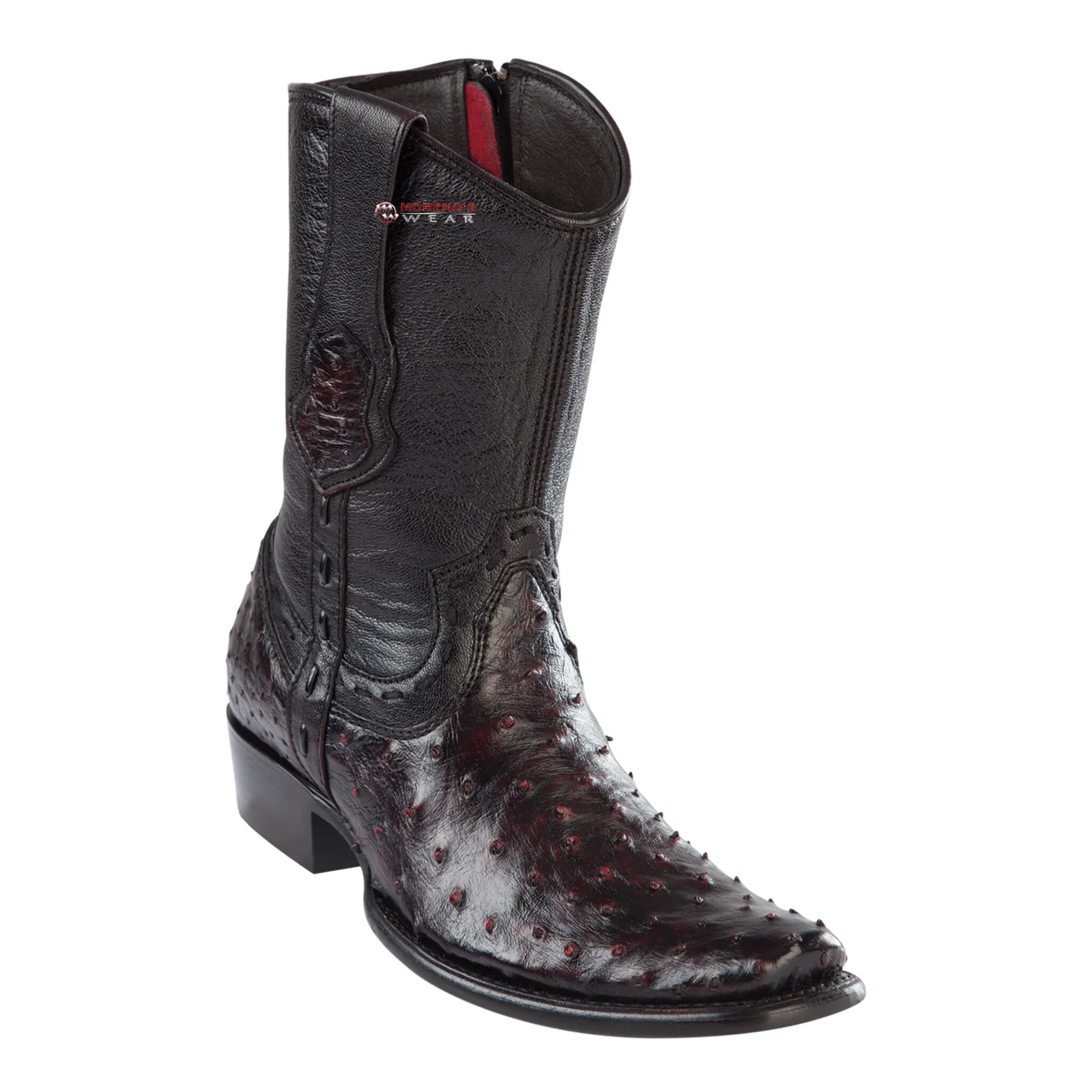 Men's Wild West Ostrich Ankle Boots Dubai Toe