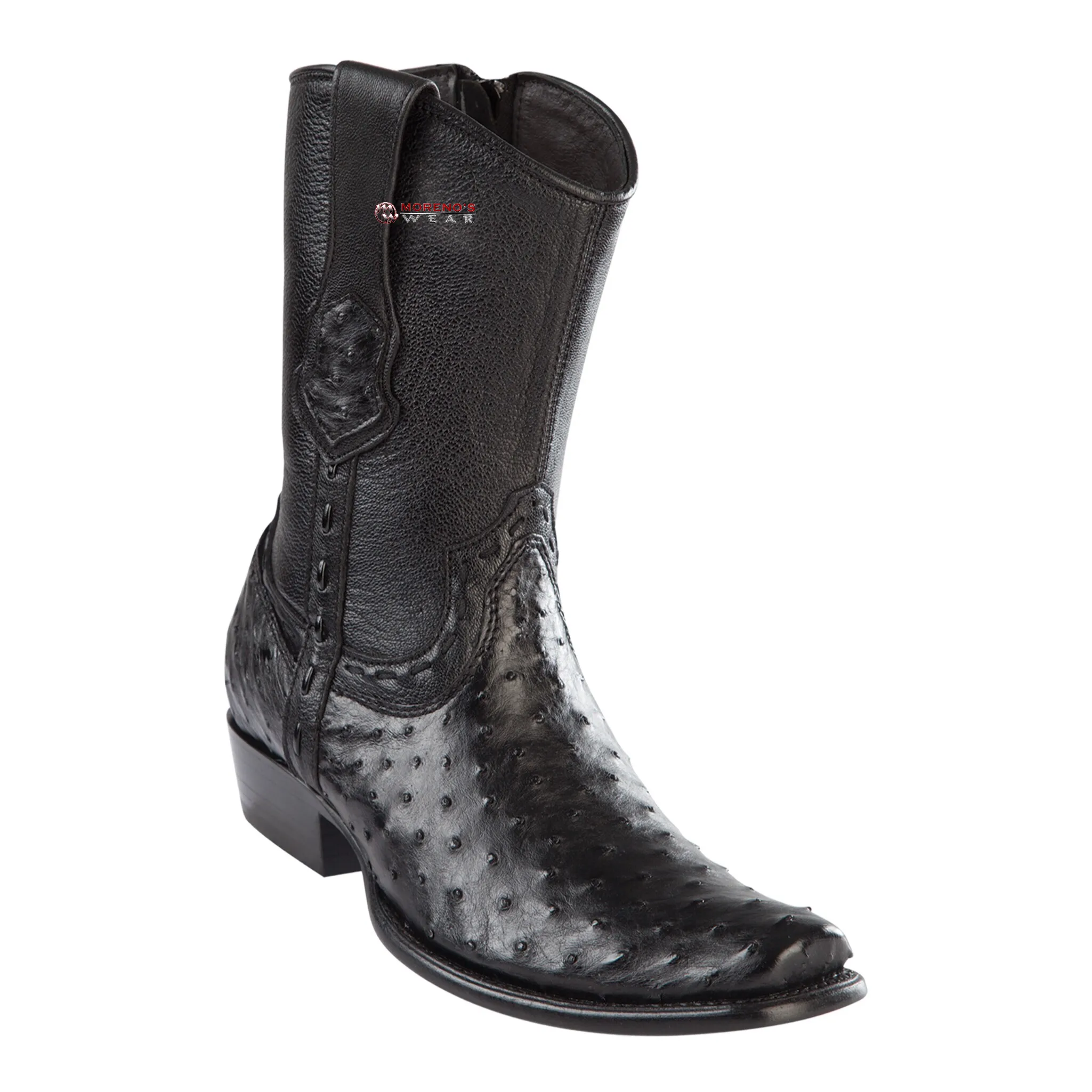 Men's Wild West Ostrich Ankle Boots Dubai Toe